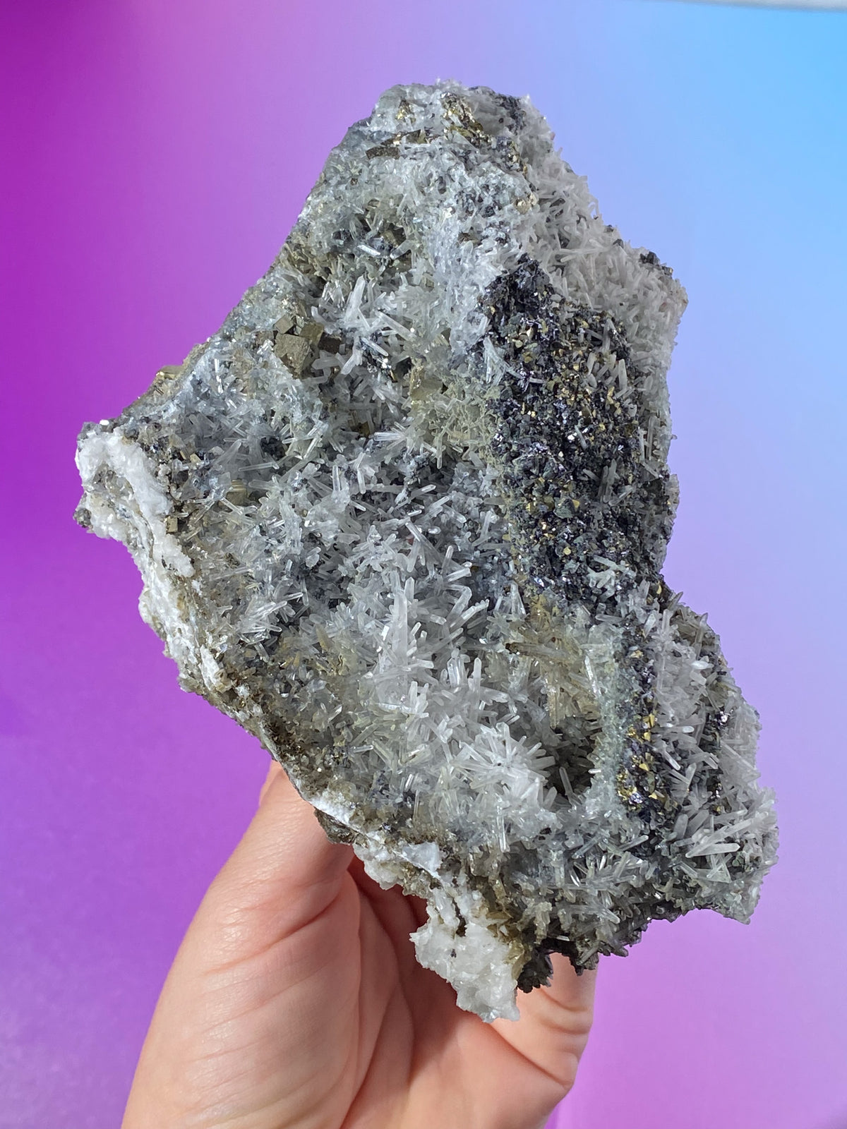 Galena Klynge Med Pyrit & Calcit (Nr. 7)
