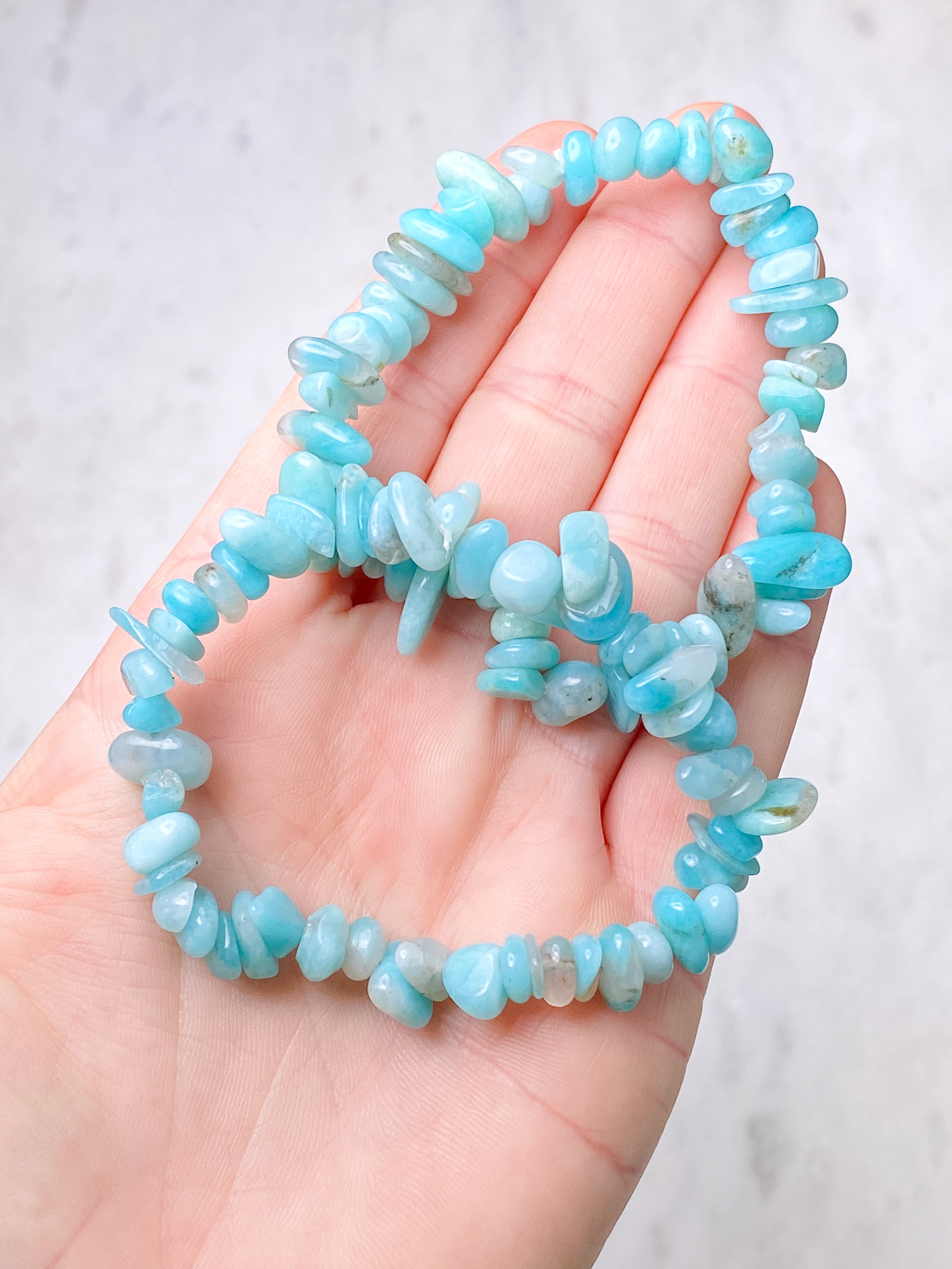 Amazonit Chip Armbånd