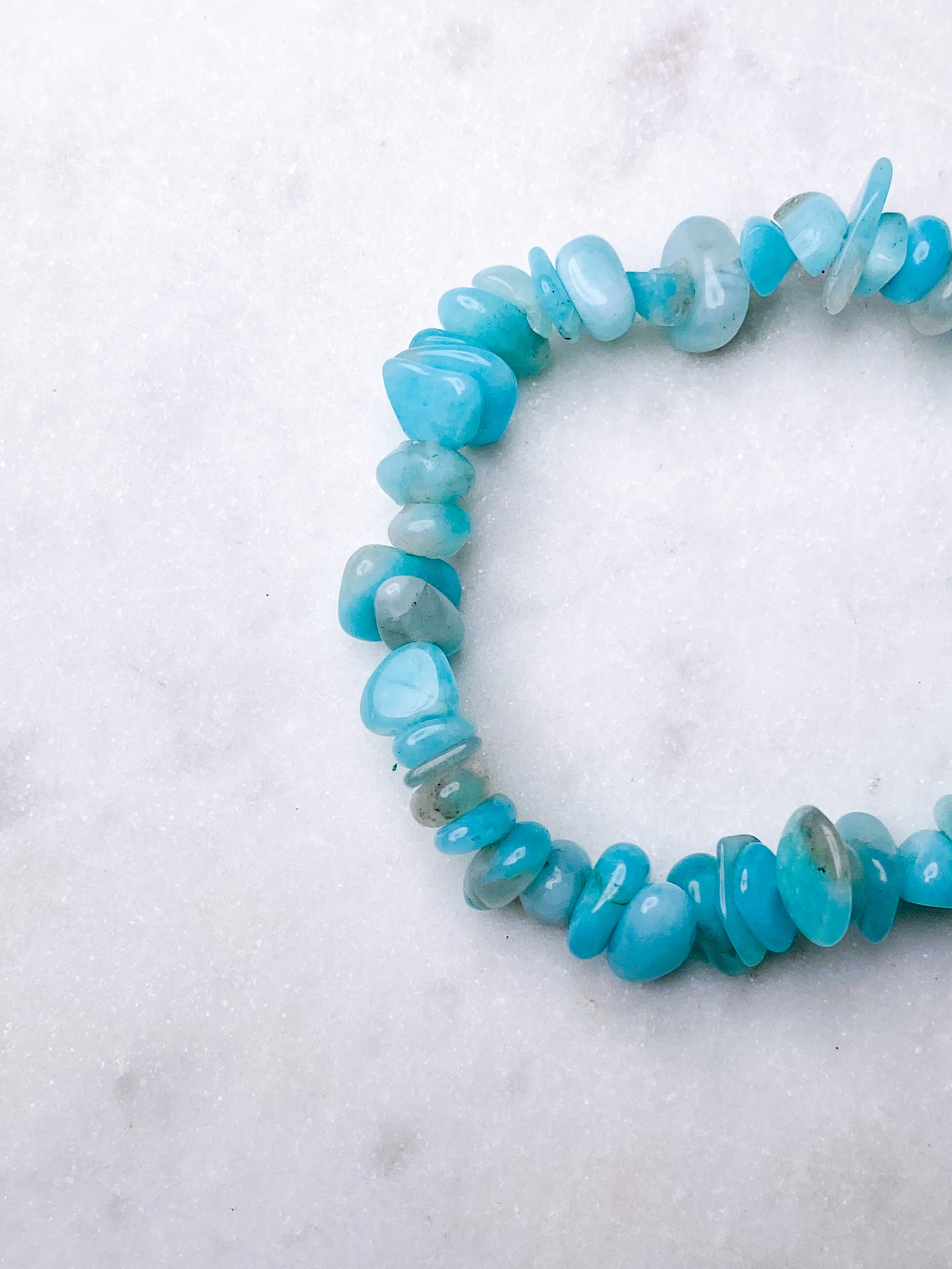 Amazonit Chip Armbånd