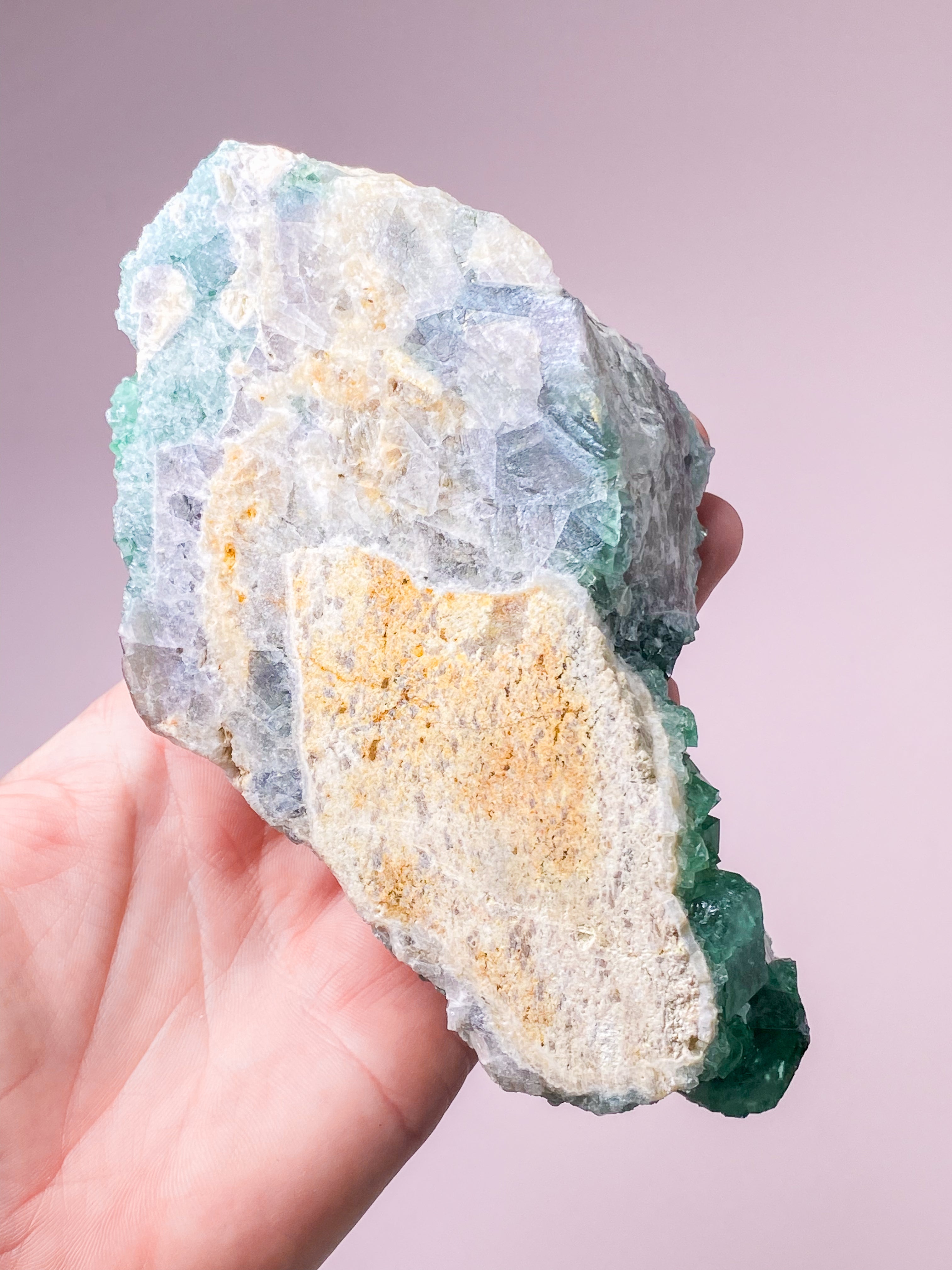 Grøn Kubisk Fluorit Klynge (Nr. 23) Eksklusiv Kvalitet