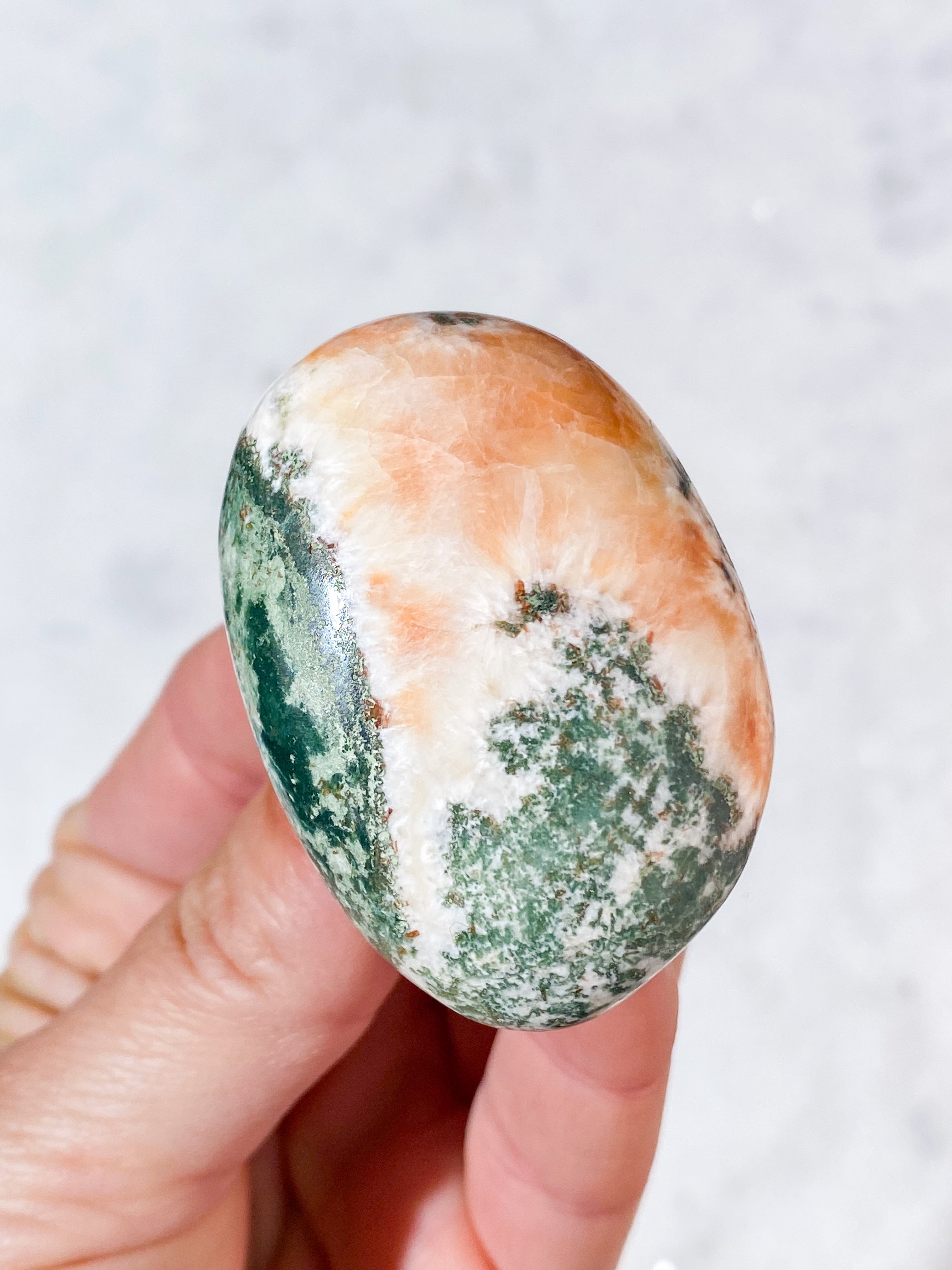 Grøn Heulandit Palmstone (Nr. 1)