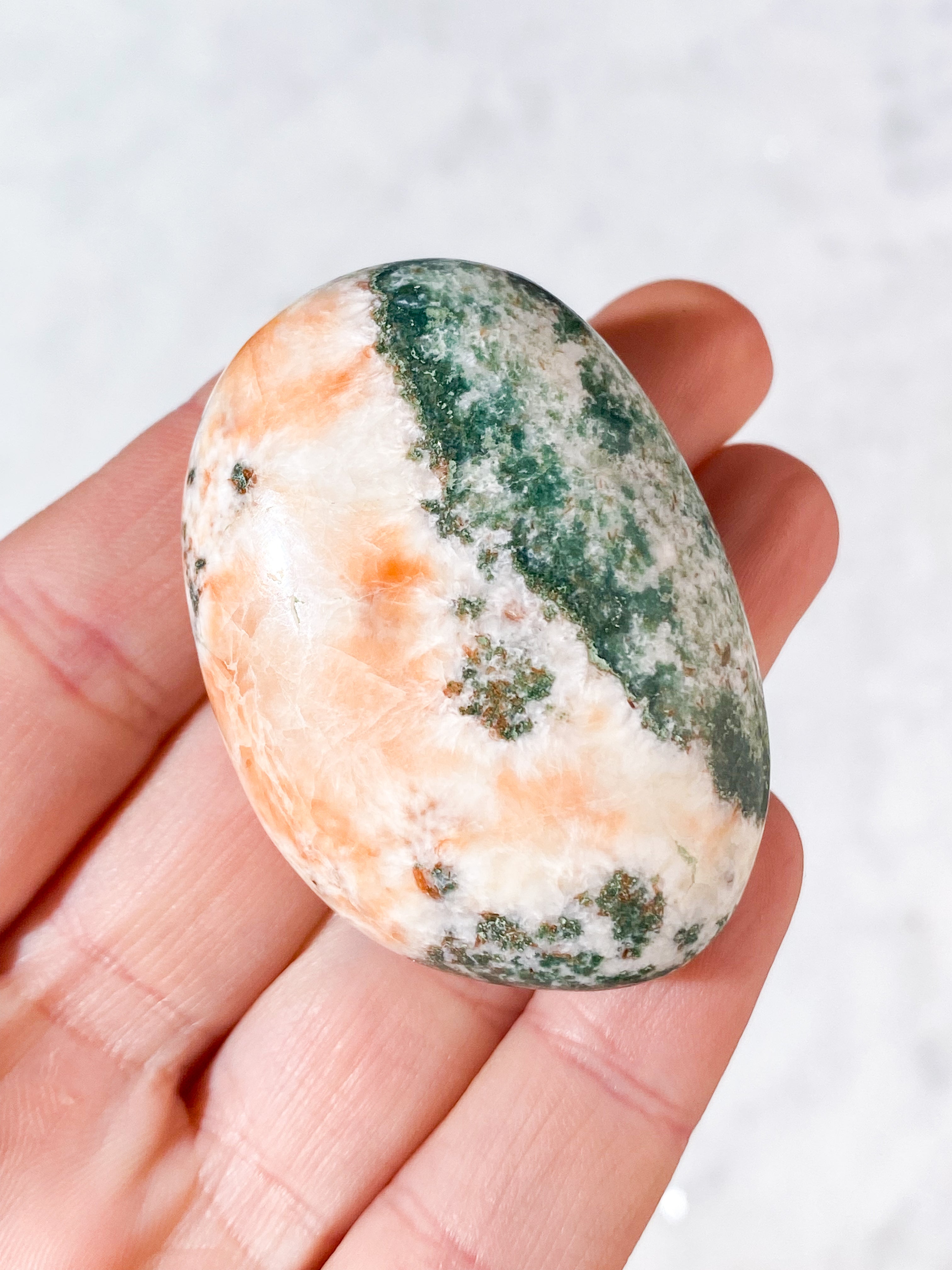 Grøn Heulandit Palmstone (Nr. 1)