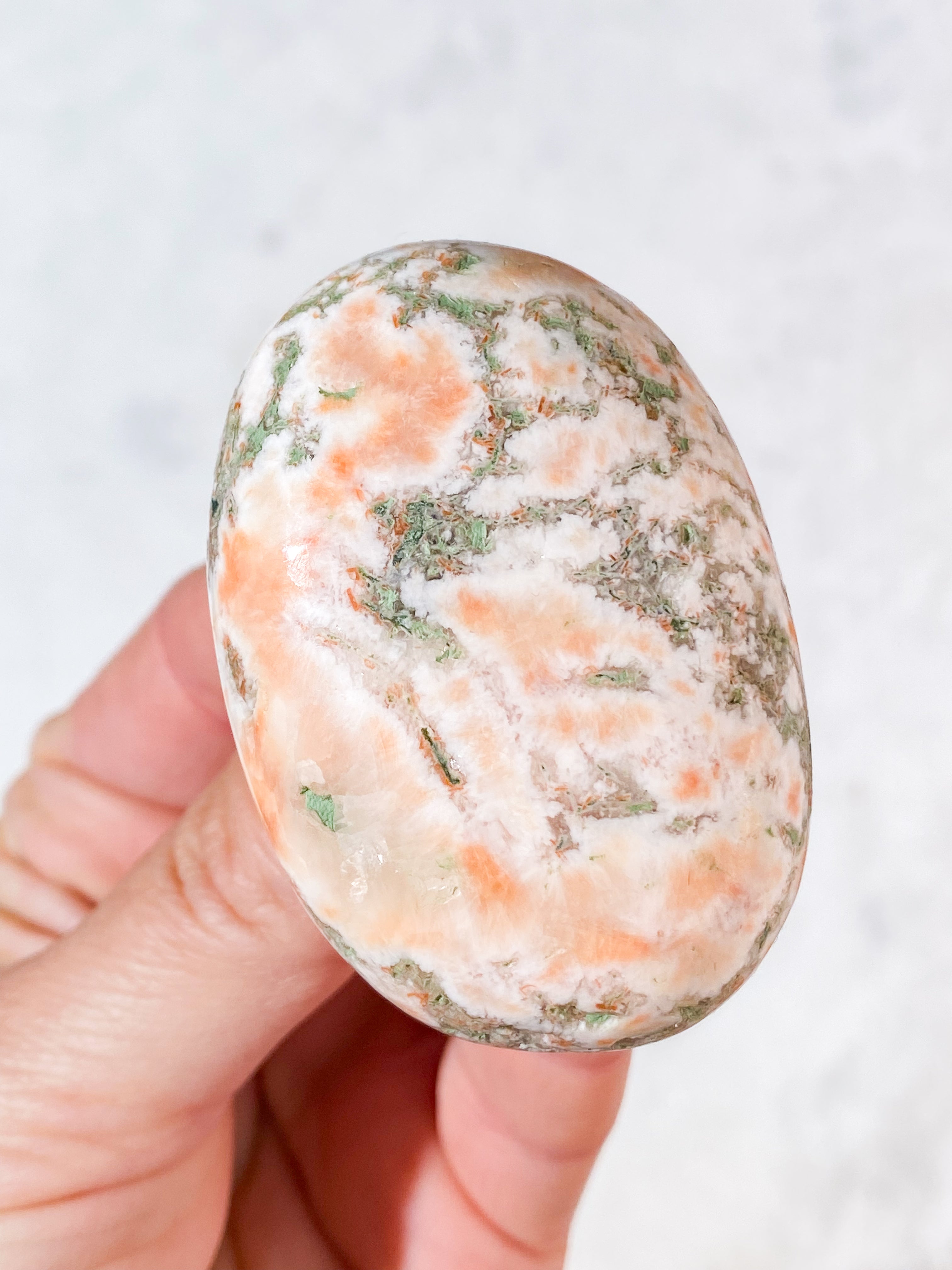 Grøn Heulandit Palmstone (Nr. 2)