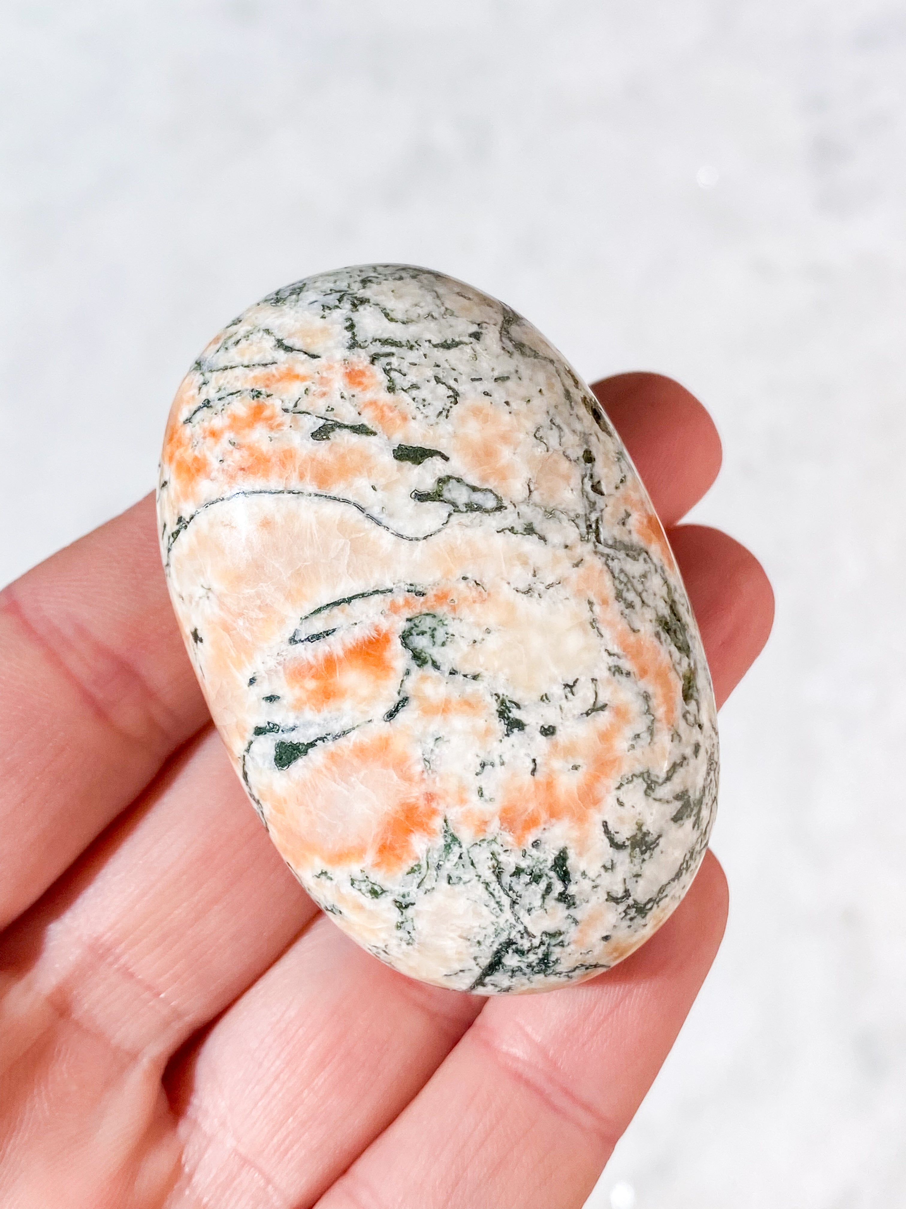 Grøn Heulandit Palmstone (Nr. 4)