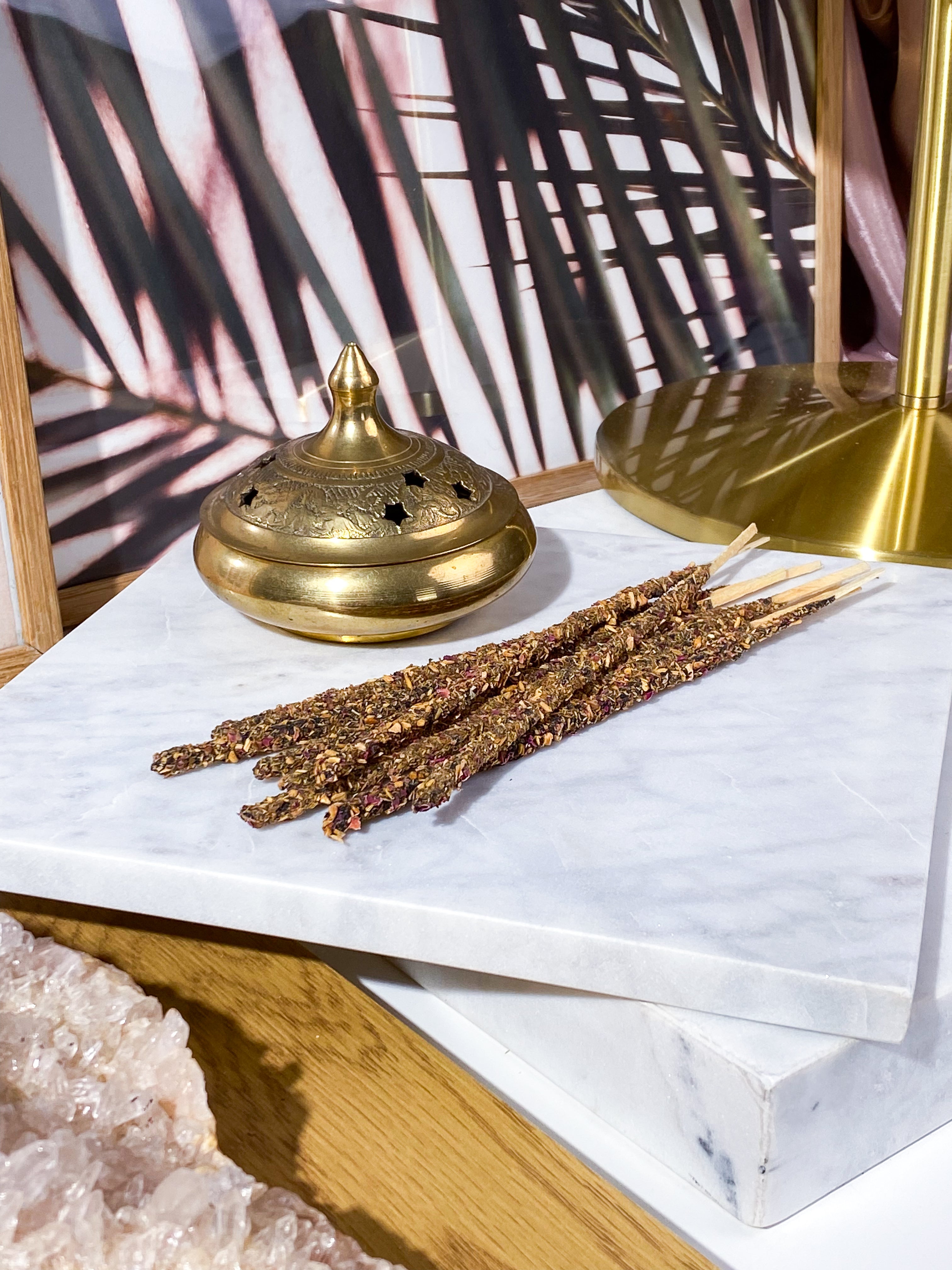 Rosenblade & Palo Santo Røgelsespinde (8 stk.)