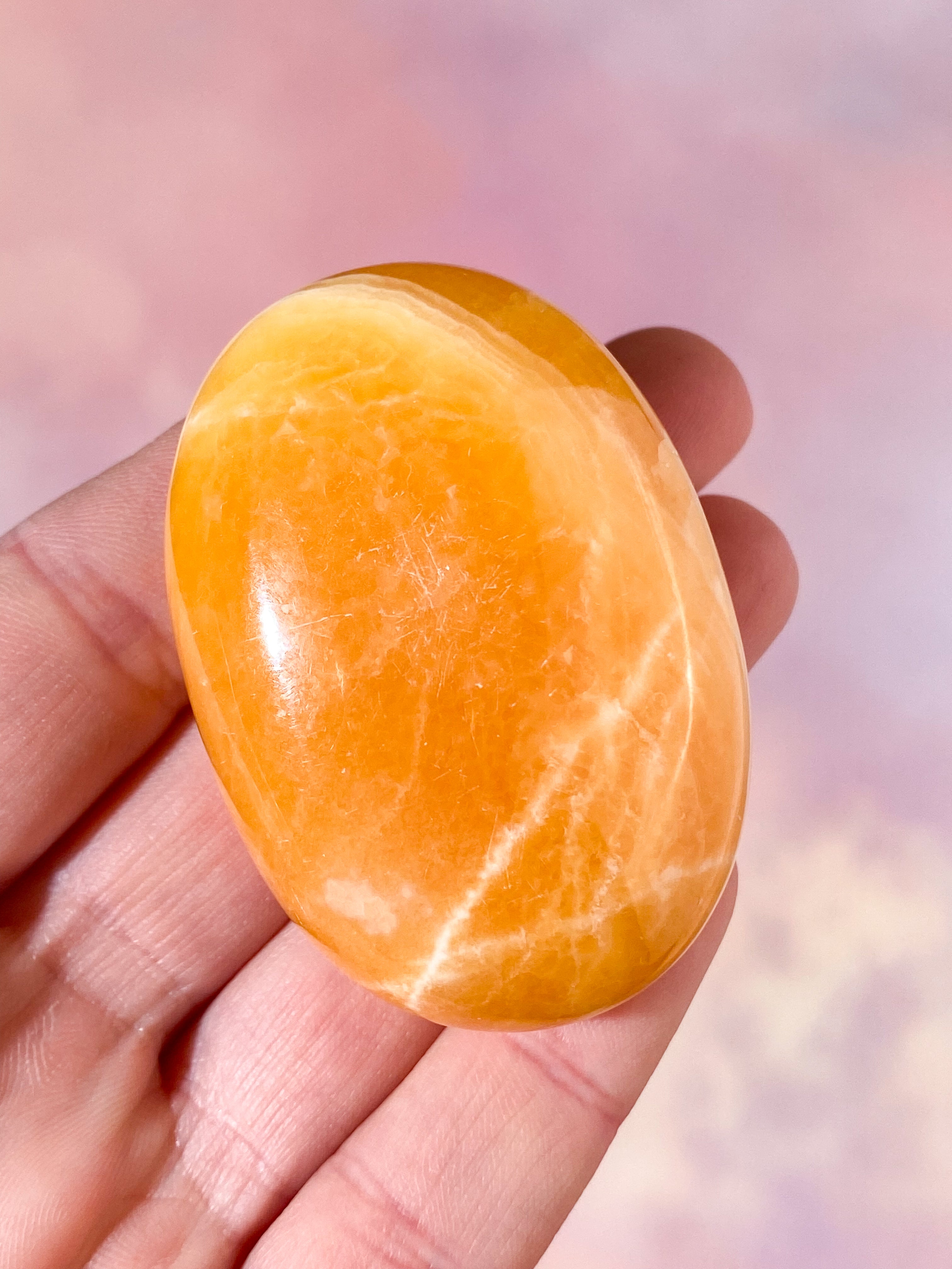 Orange Calcit Palmstone (Nr. 11)
