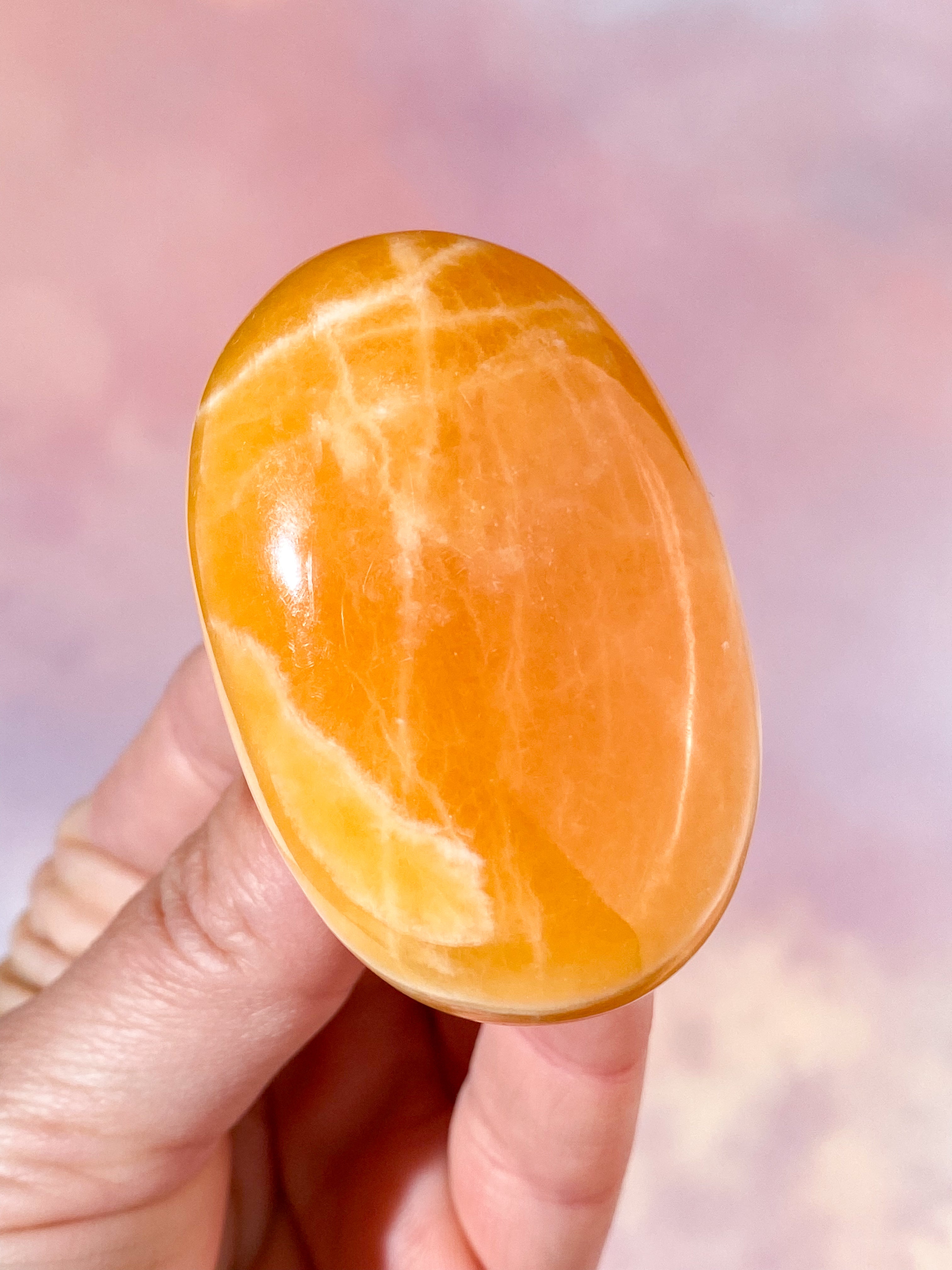 Orange Calcit Palmstone (Nr. 17)