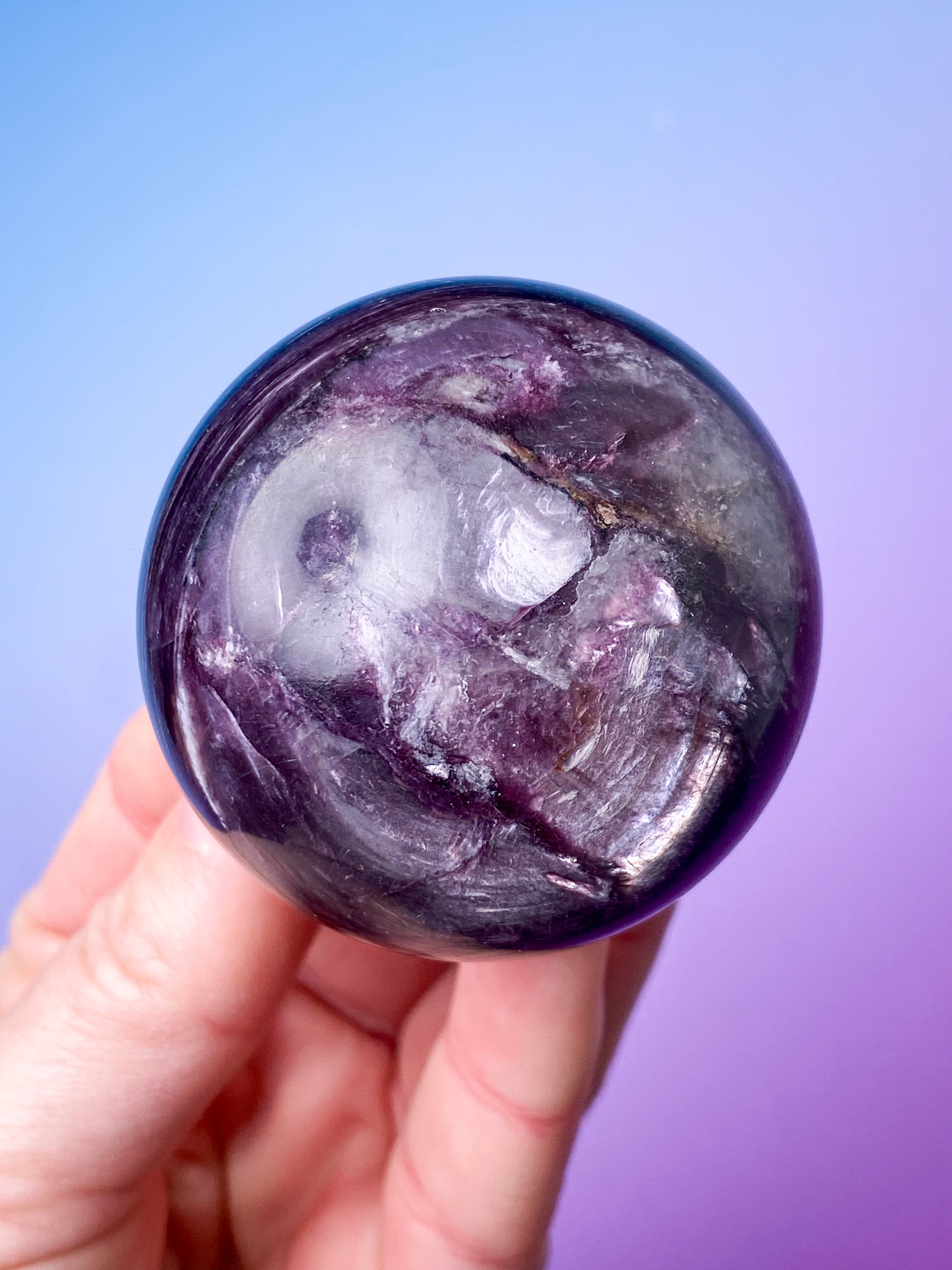 Gemmy Lepidolit Kugle (Nr. 1)