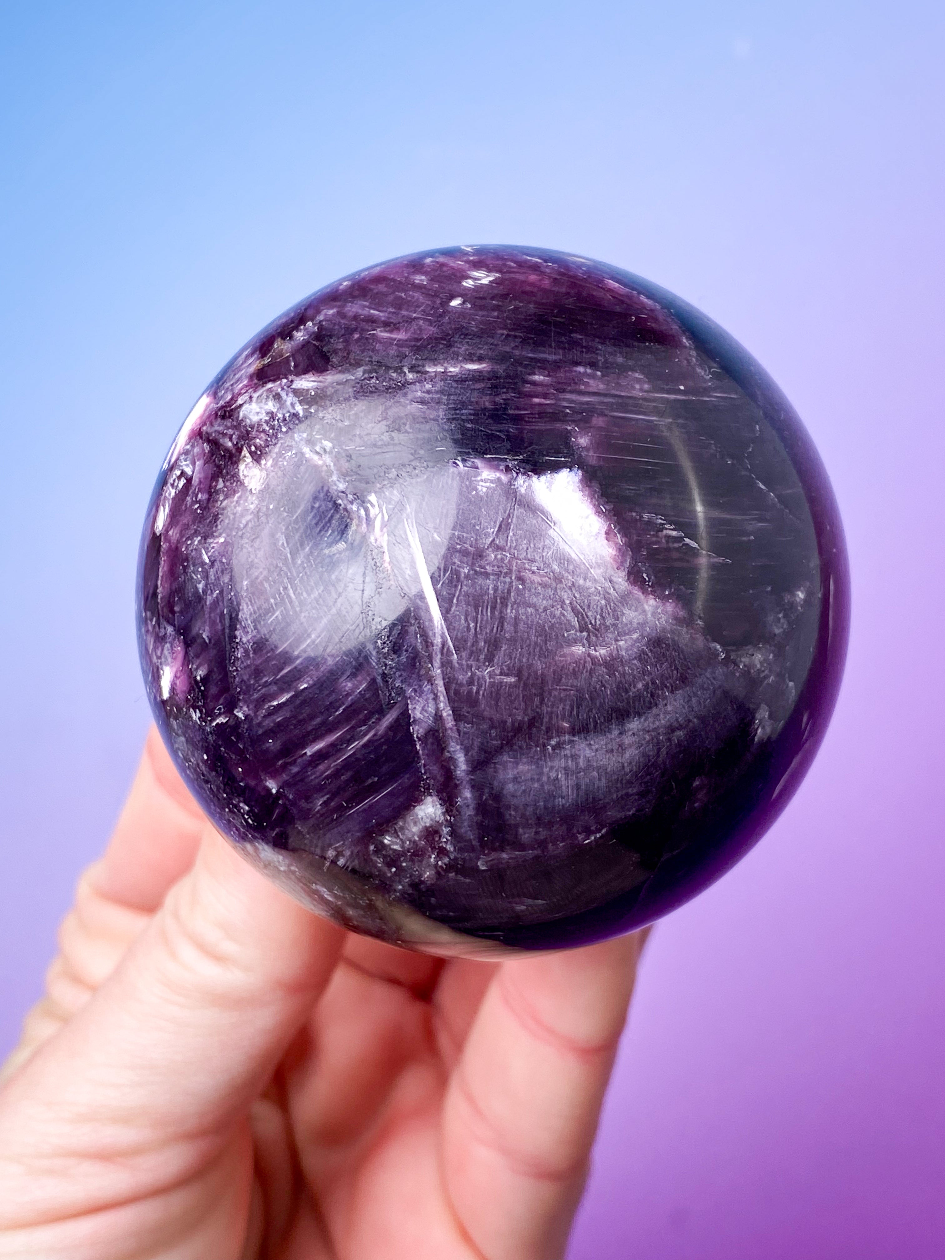 Gemmy Lepidolit Kugle (Nr. 4)