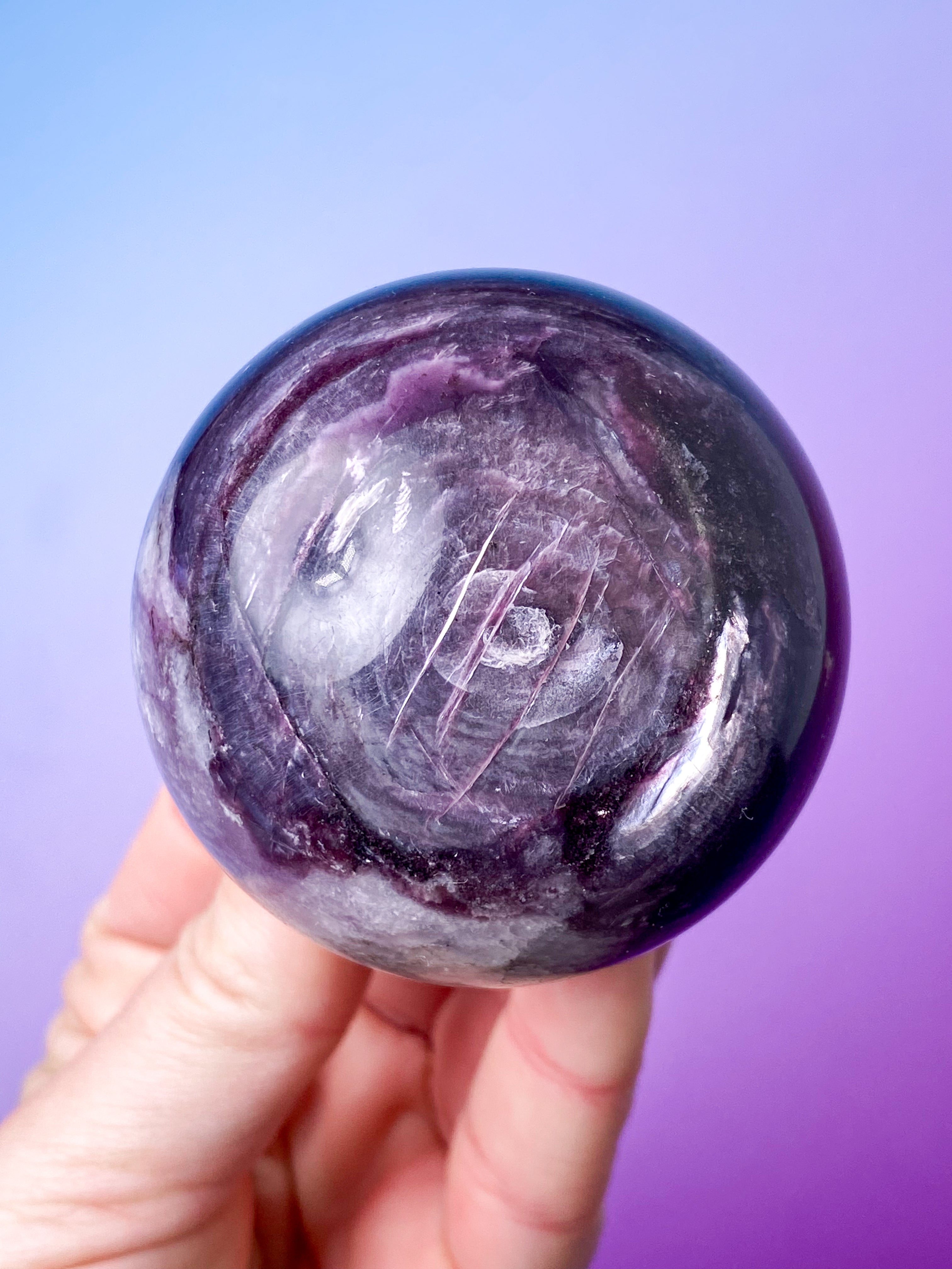 Gemmy Lepidolit Kugle (Nr. 7)