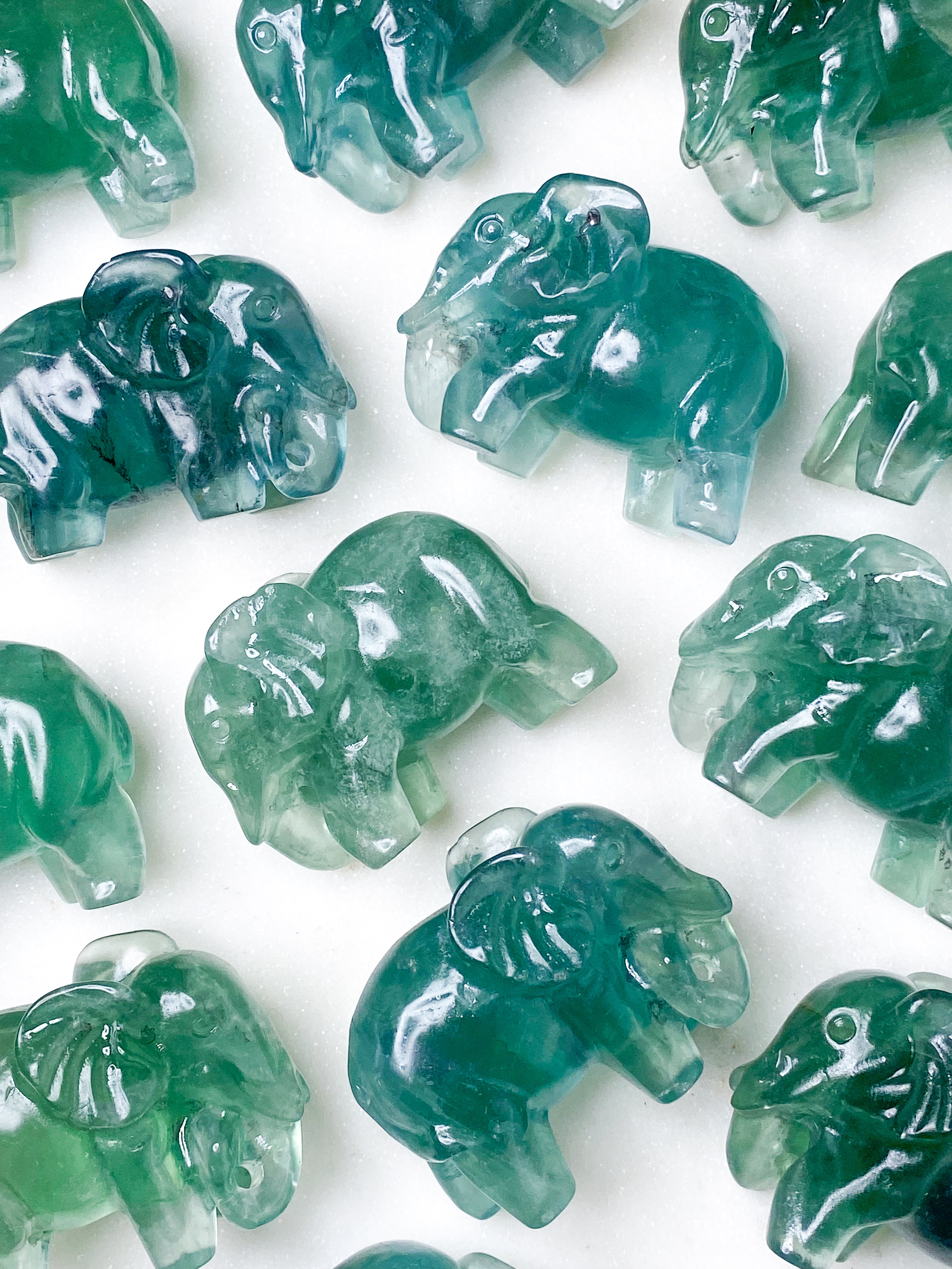 Grøn Fluorit Elefant