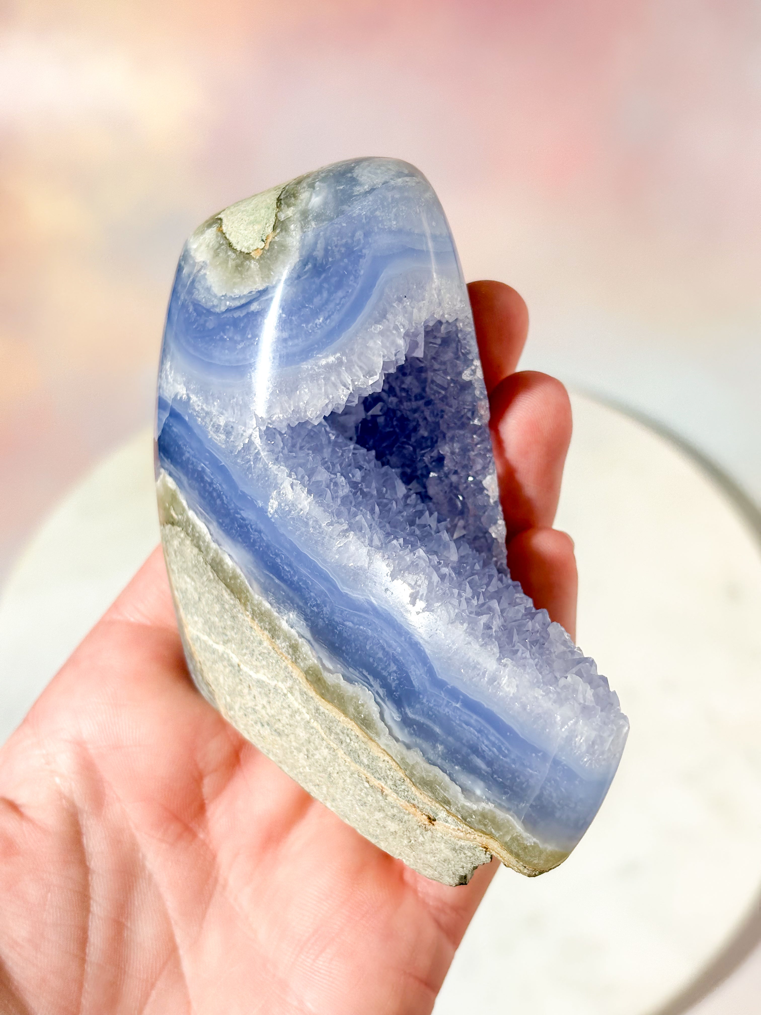 Druzy Blonde Agat Freeform (Nr. 17)