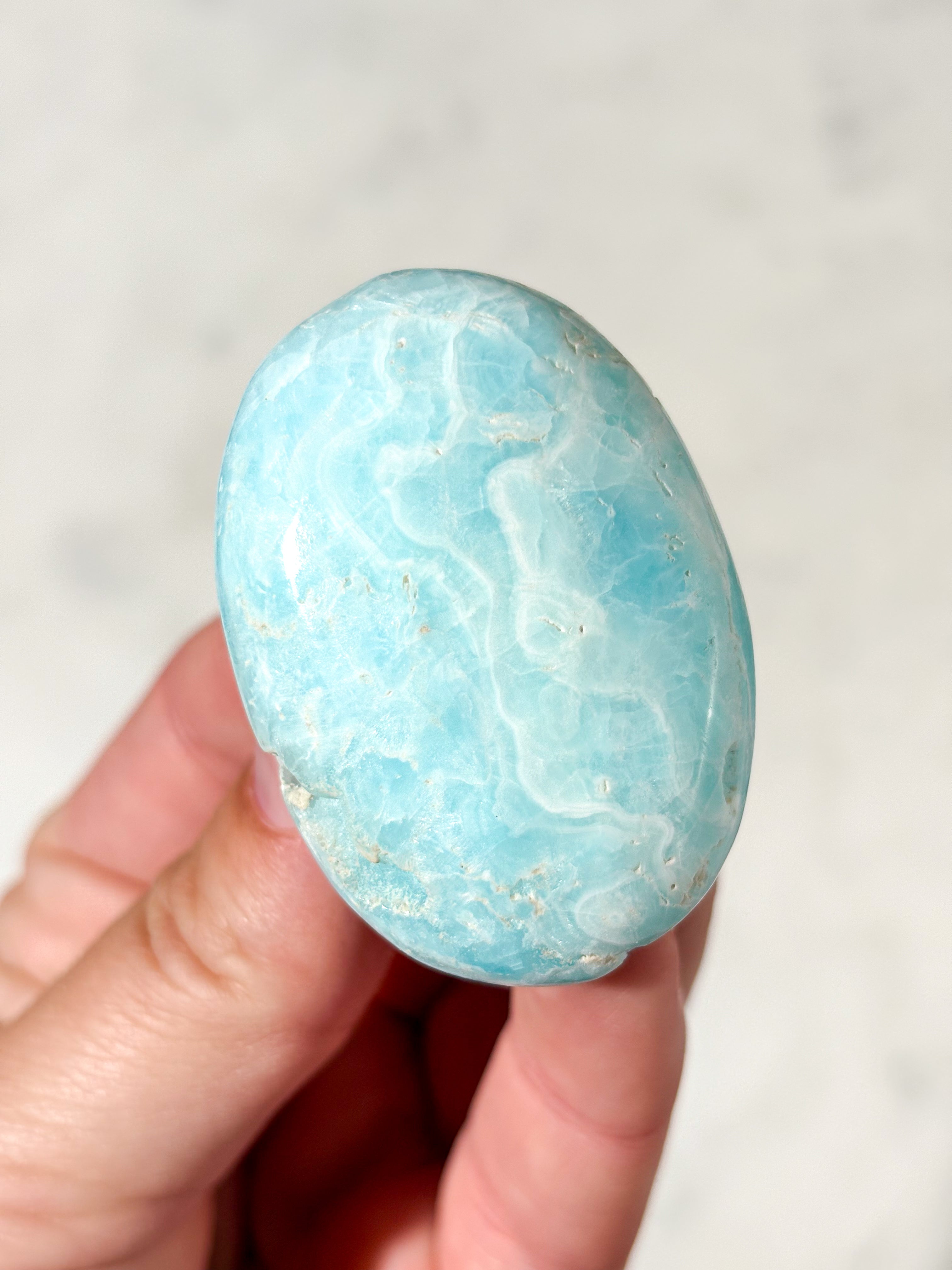 Caribisk Calcit Palmstone (Nr. 2)
