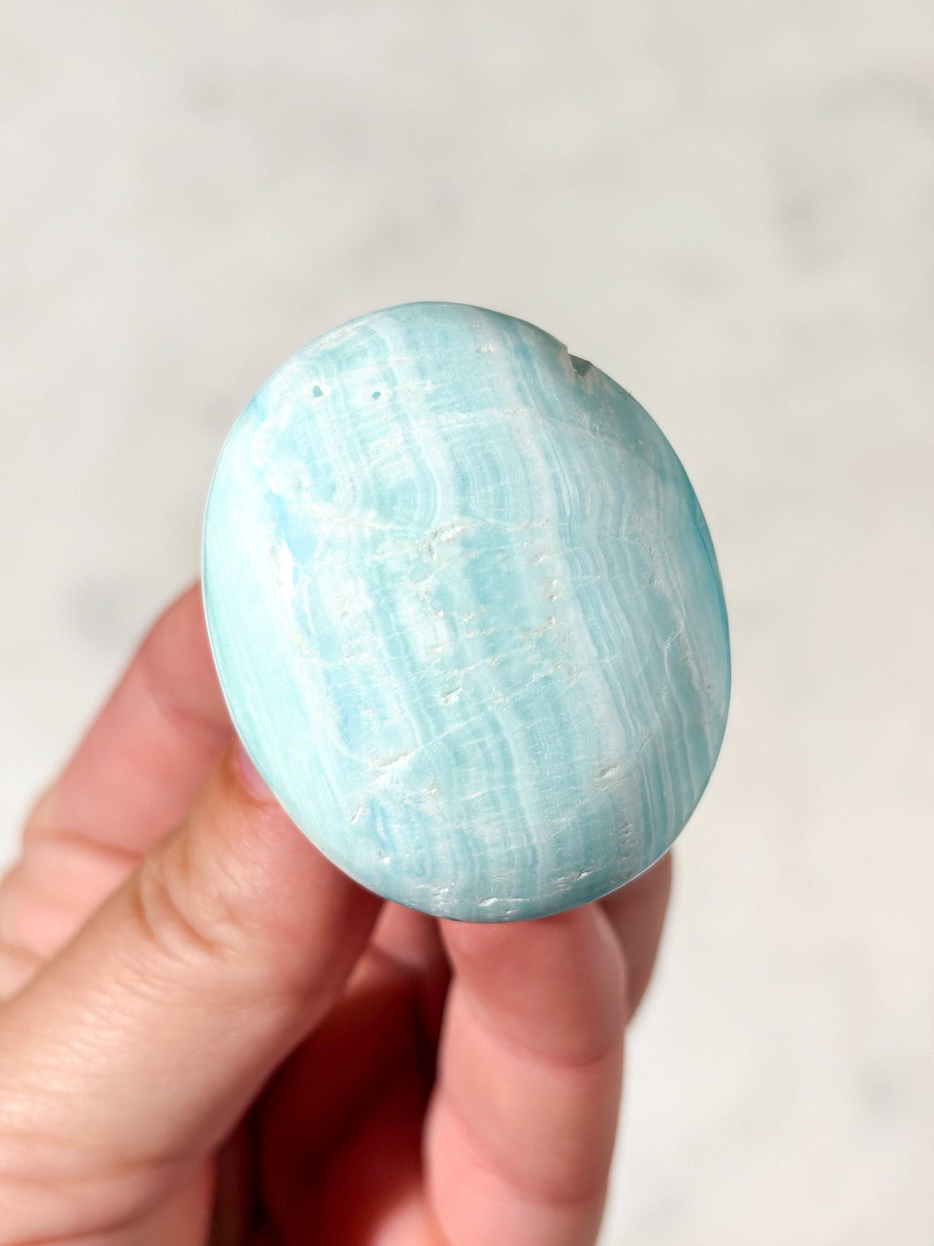Caribisk Calcit Palmstone (Nr. 7)