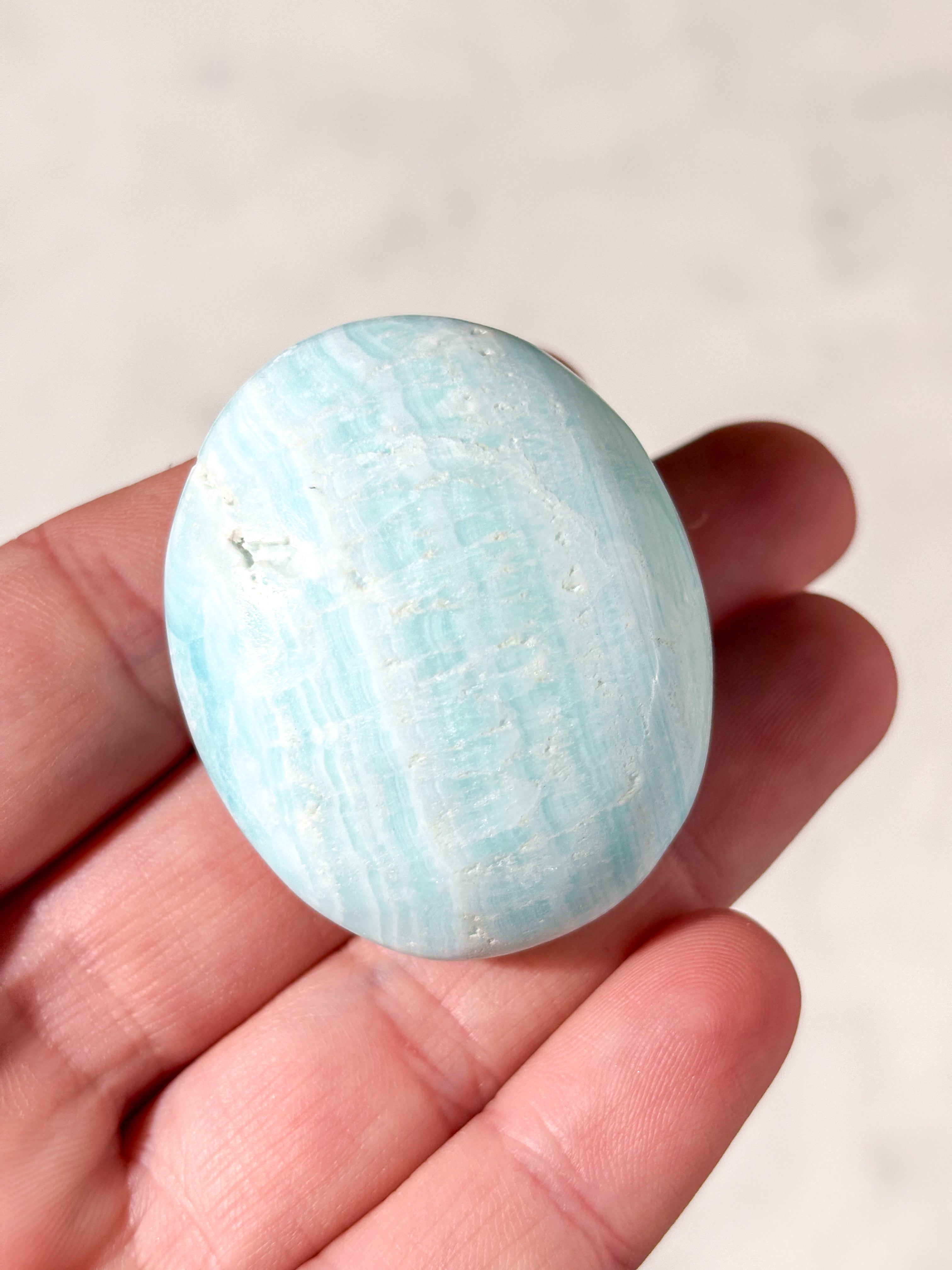 Caribisk Calcit Palmstone (Nr. 7)