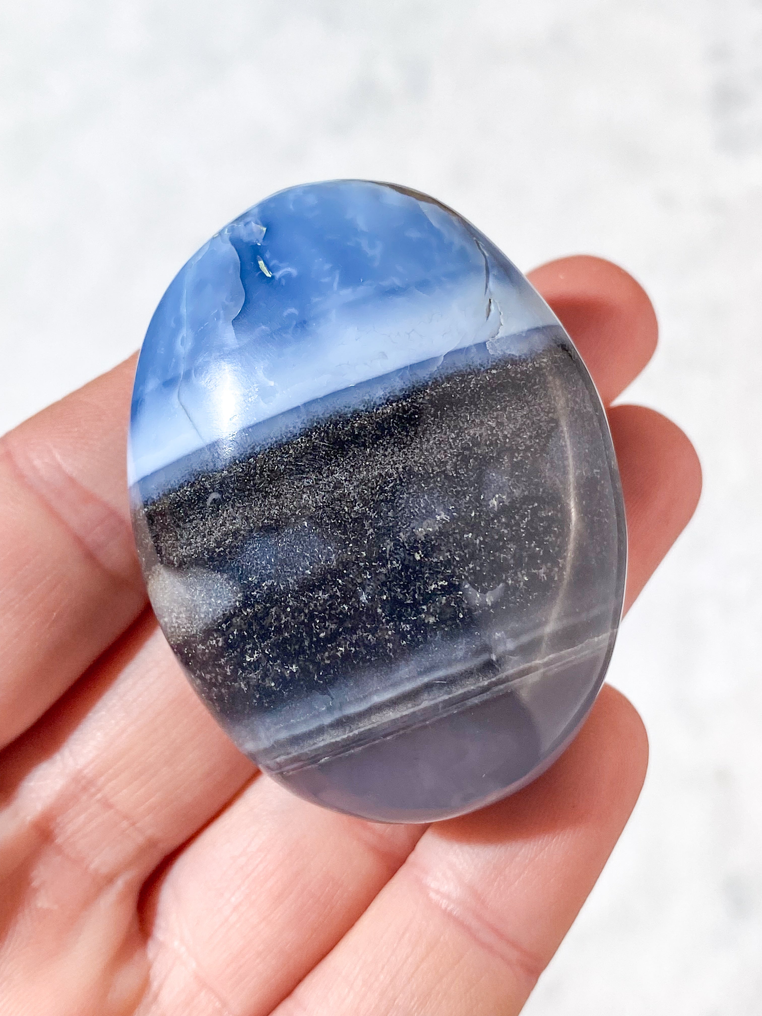 Blå Opal Palmstone (Nr. 14)