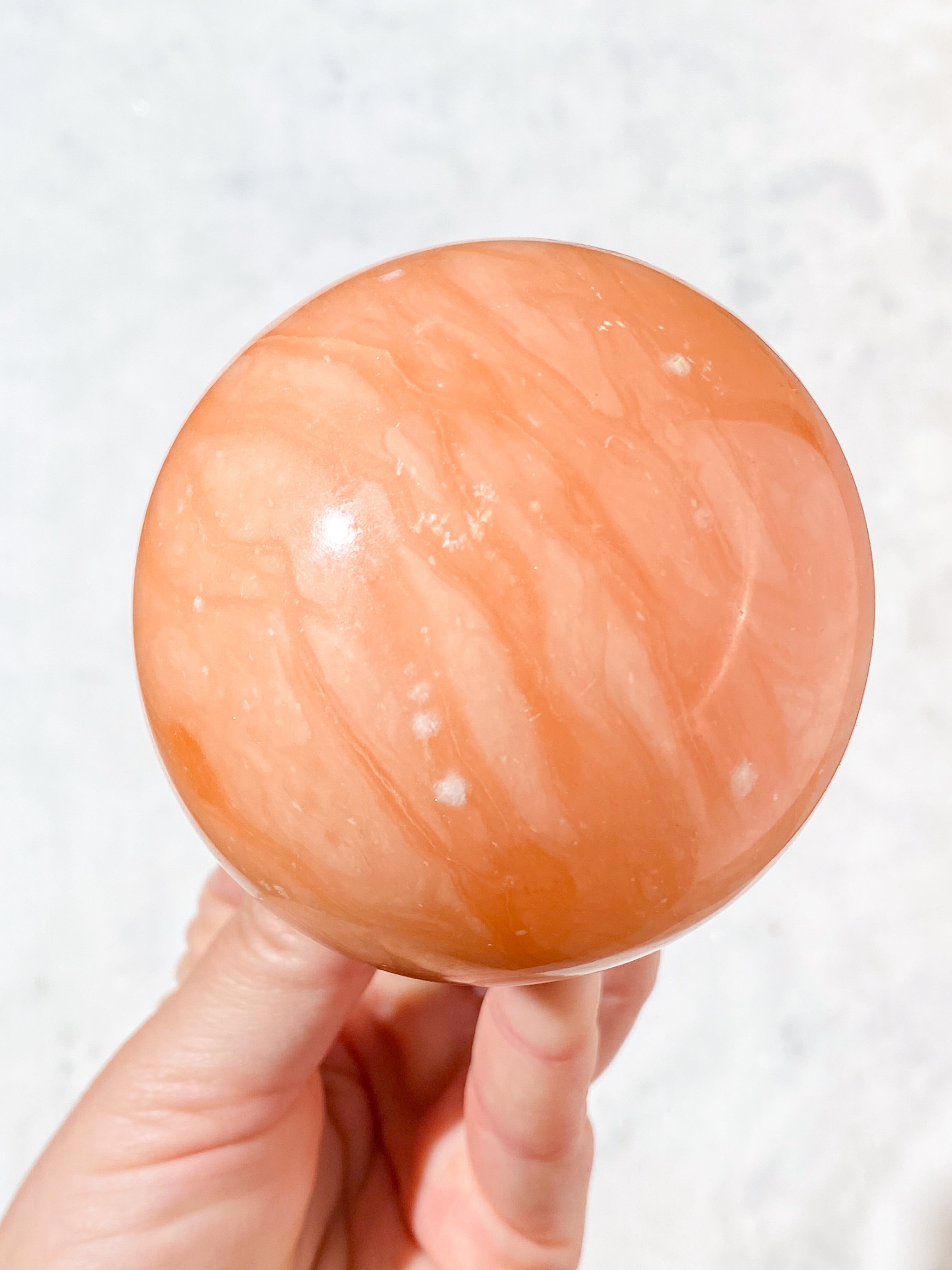 Orange Twist Calcit Kugle (Nr. 2)
