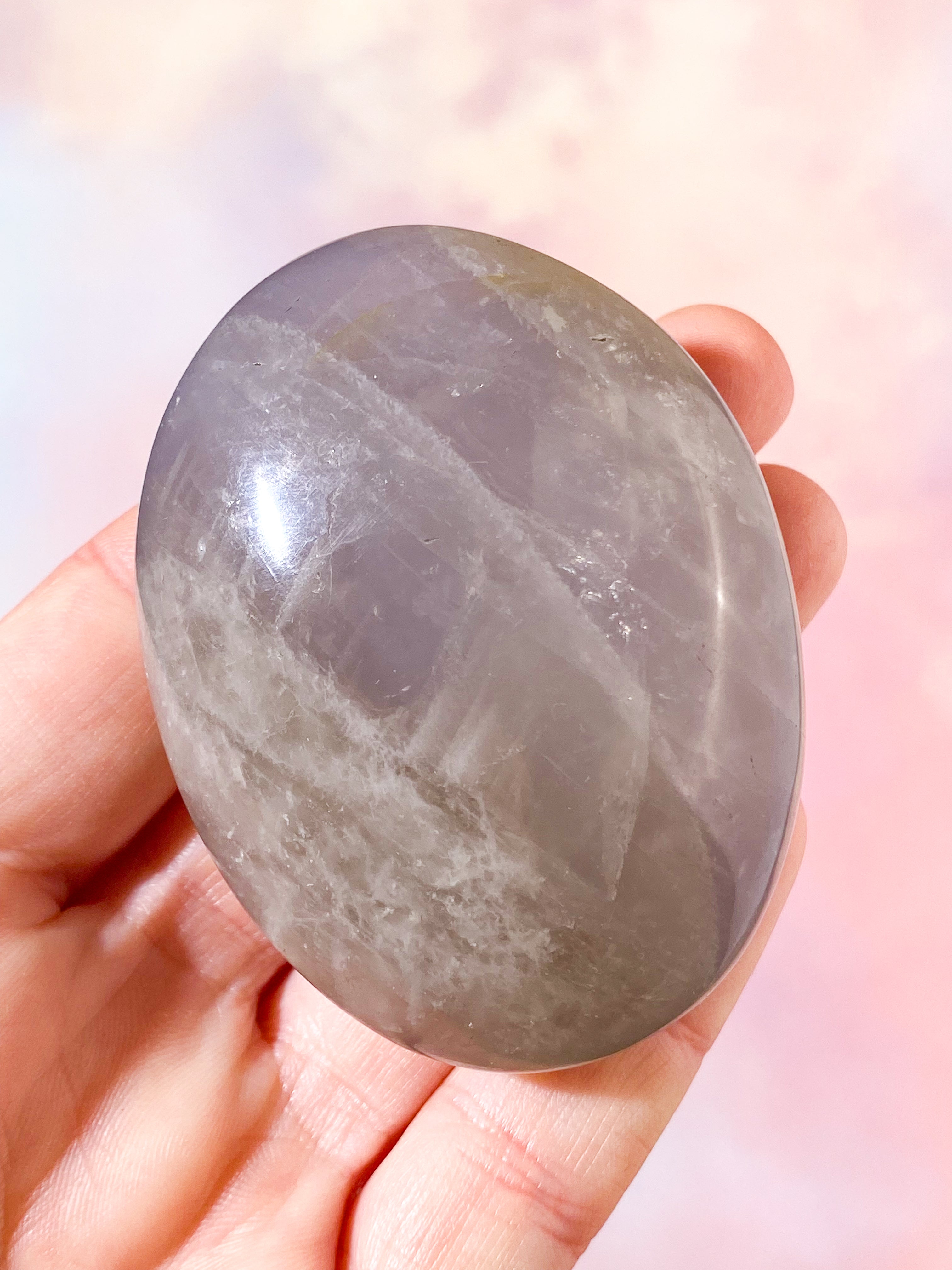Blå Rosakvarts Palmstone (Nr. 1)