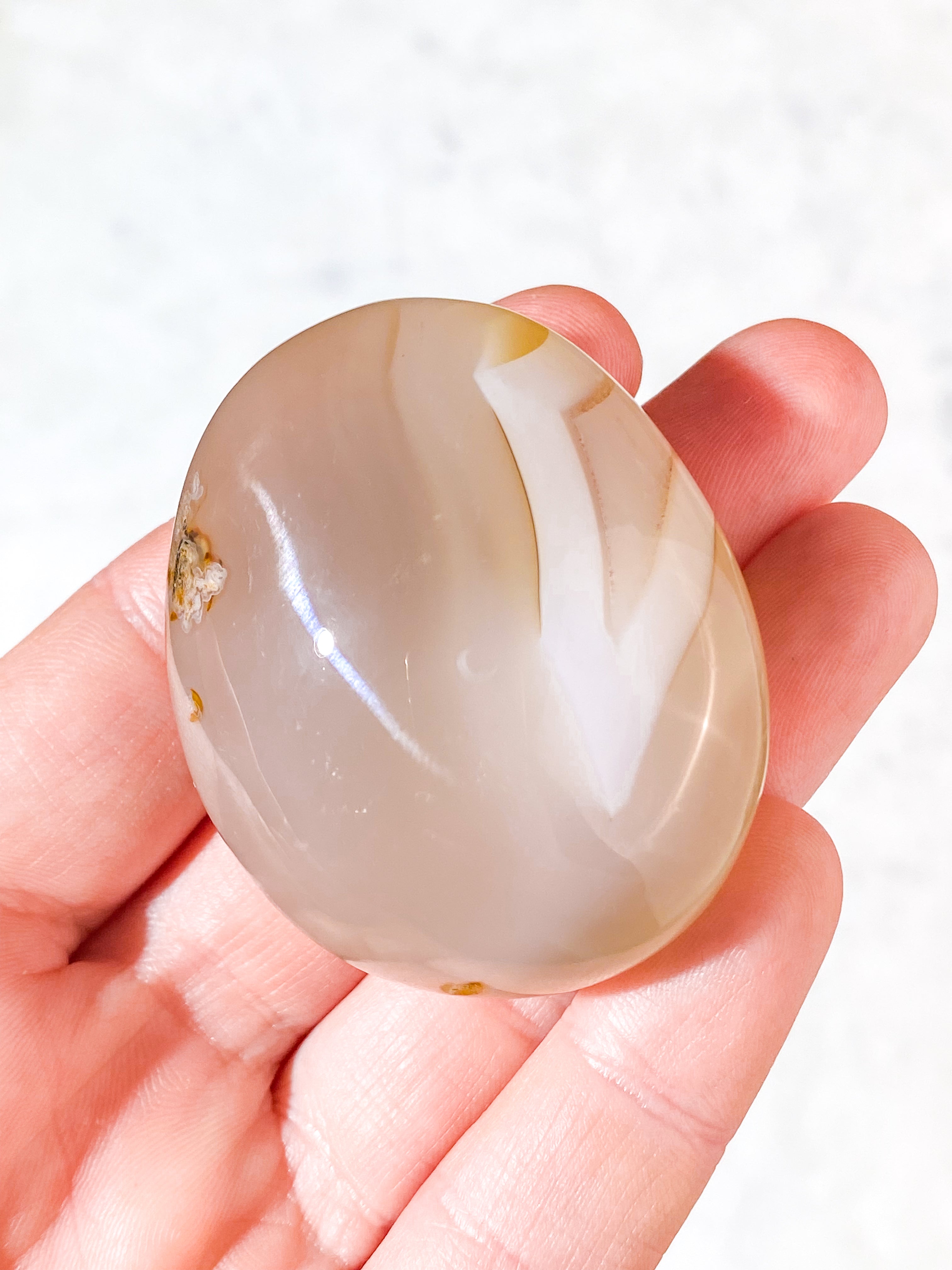 Naturlig Agat Palmstone (Nr. 13)