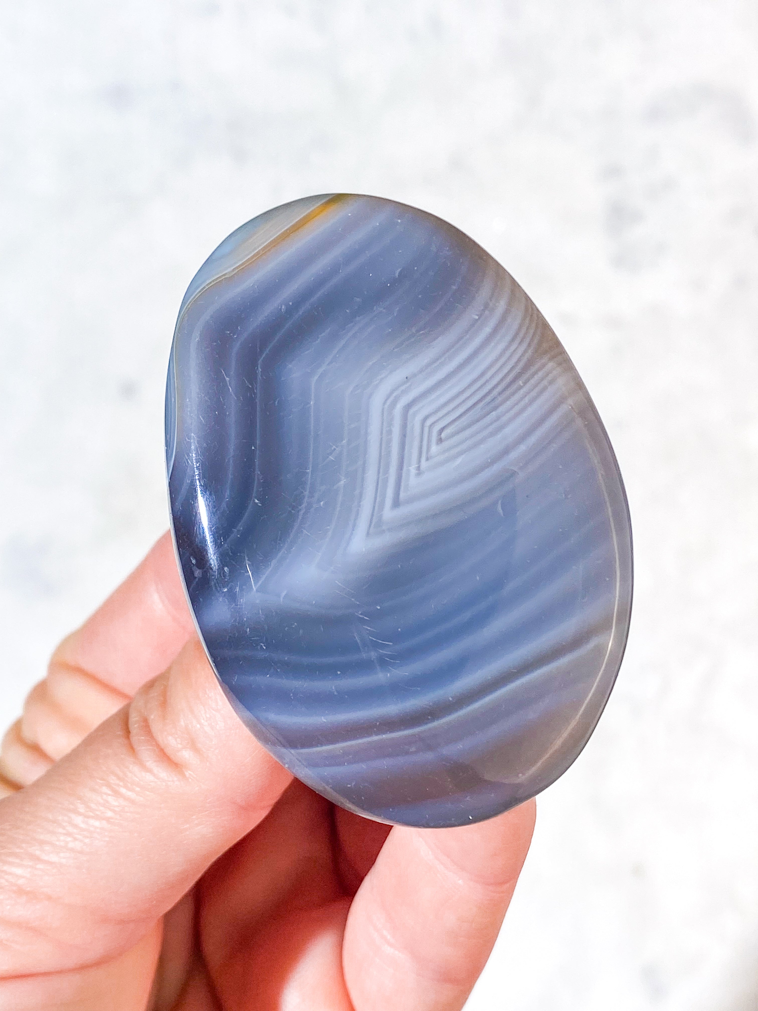 Naturlig Agat Palmstone (Nr. 16)