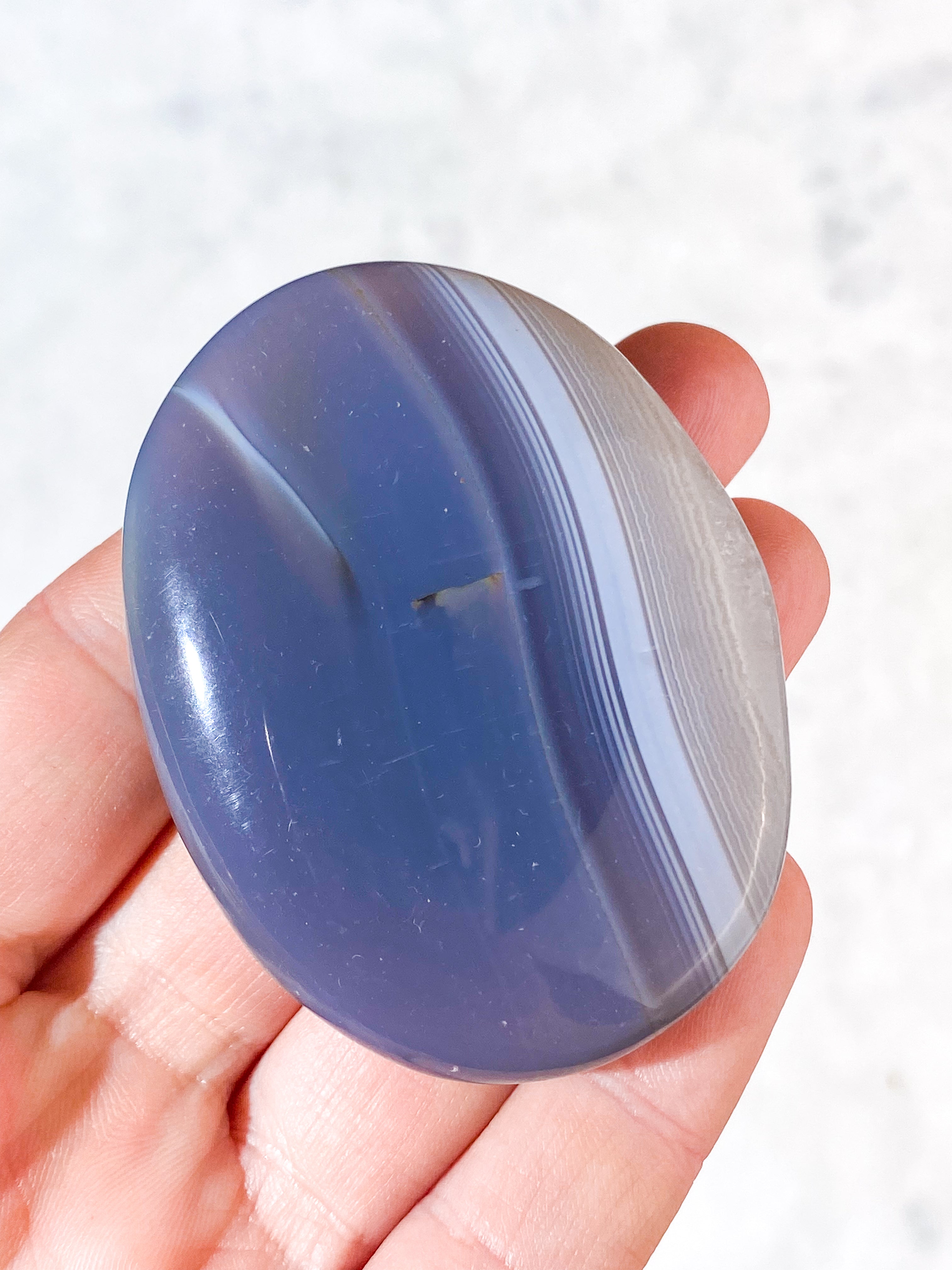 Naturlig Agat Palmstone (Nr. 17)