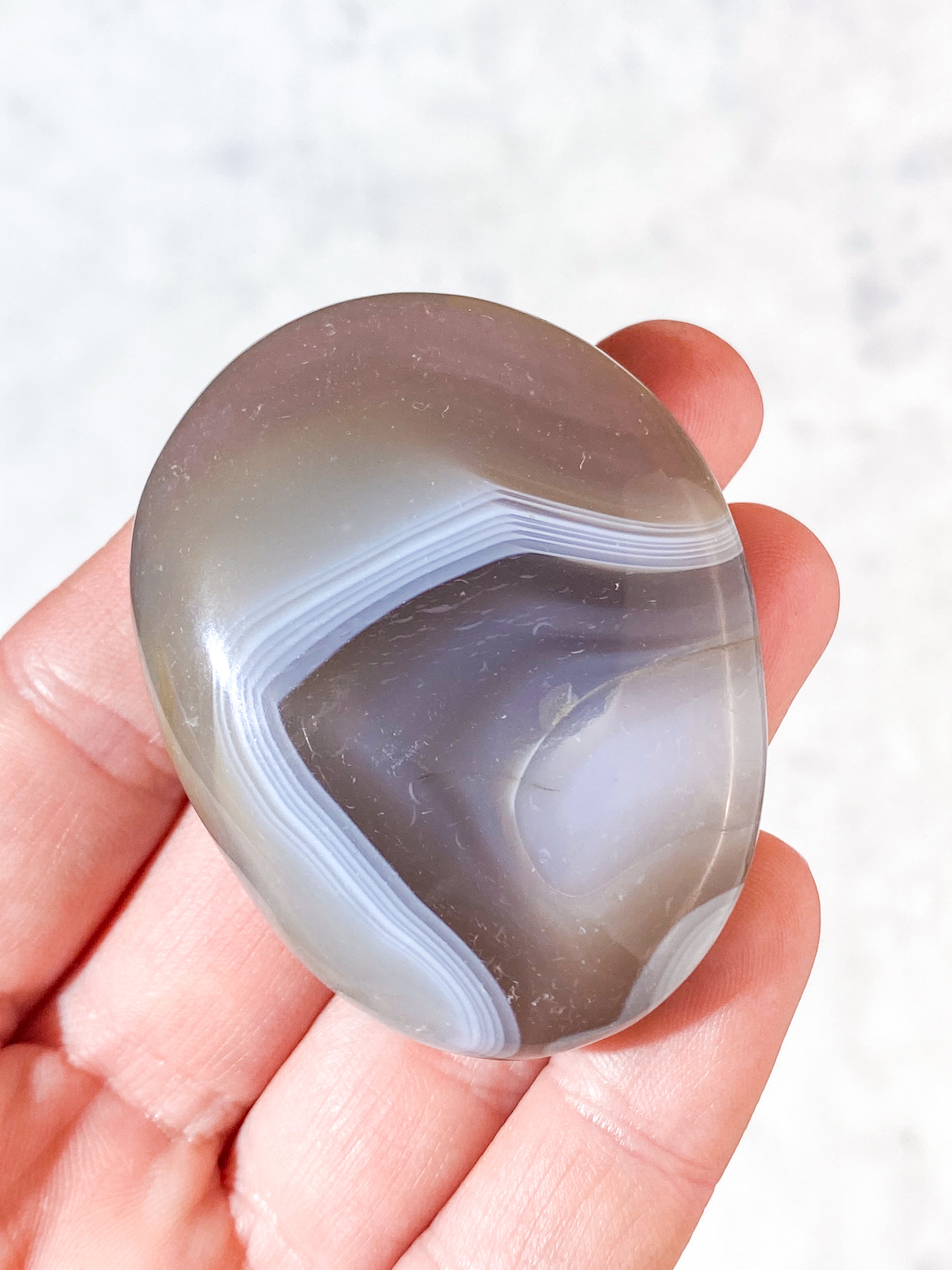 Naturlig Agat Palmstone (Nr. 19)