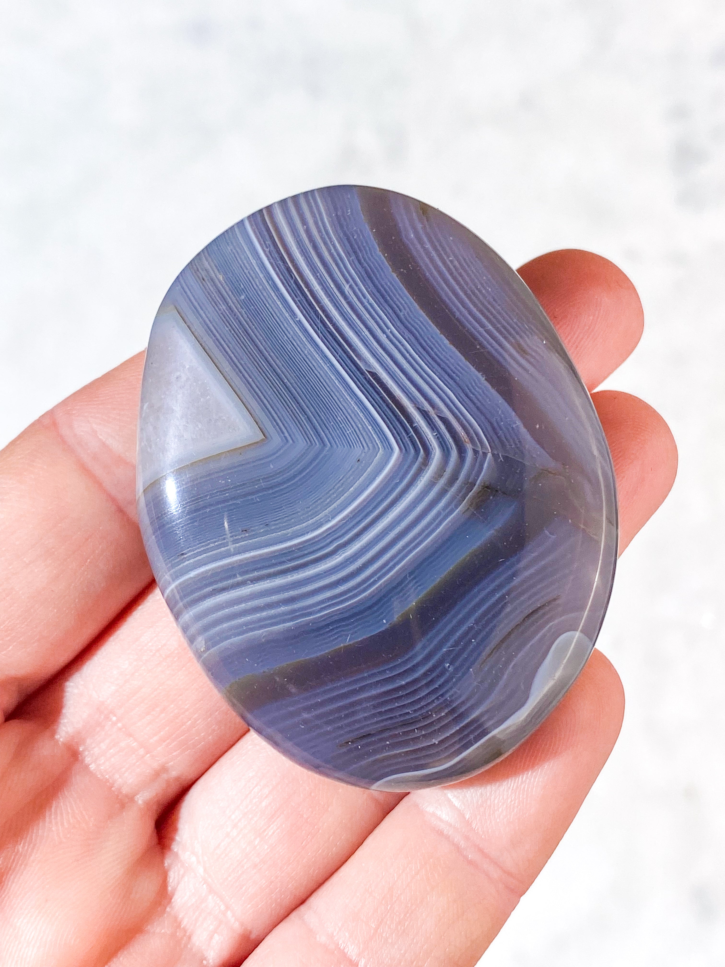 Naturlig Agat Palmstone (Nr. 20)