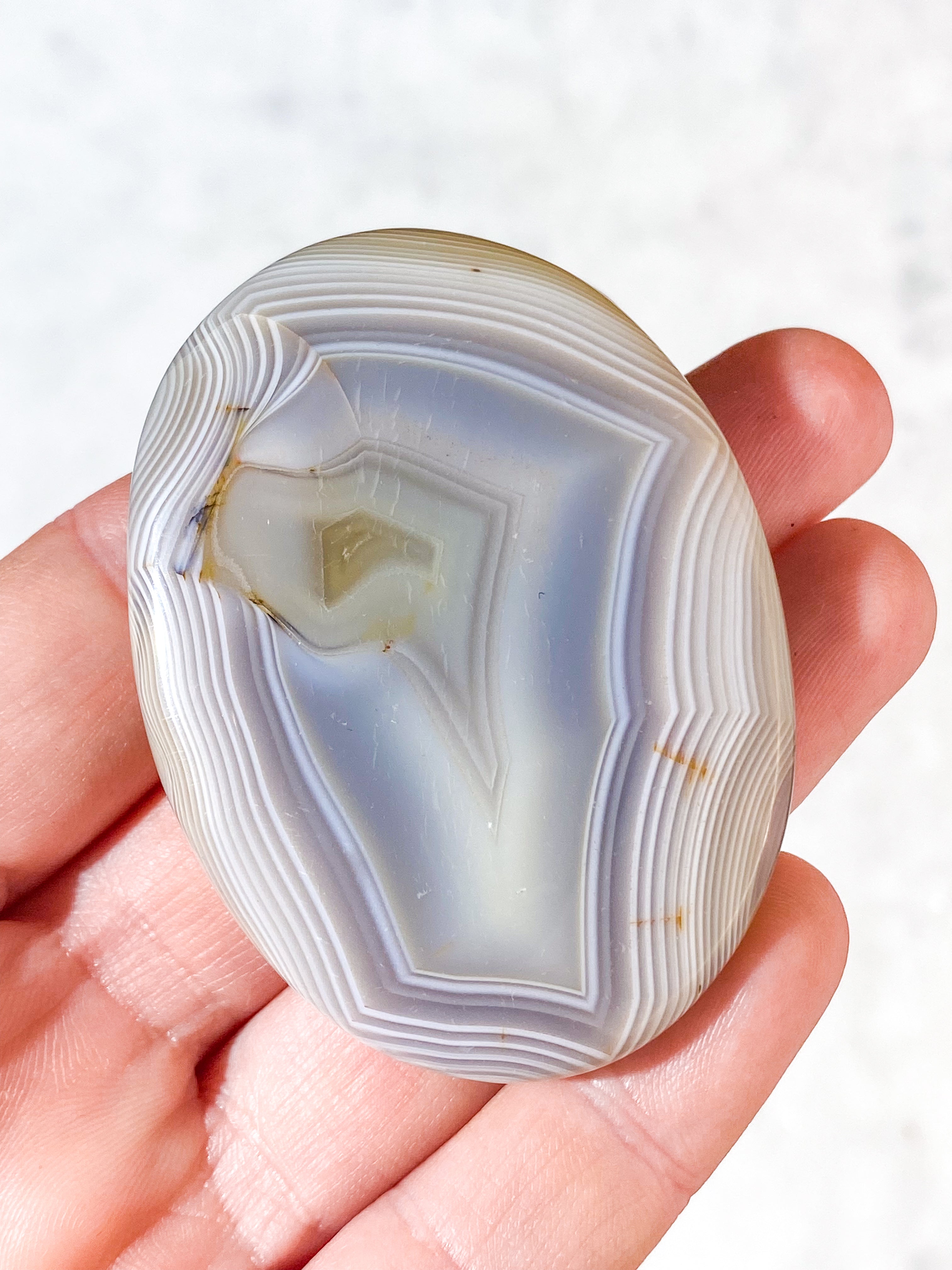 Naturlig Agat Palmstone (Nr. 21)