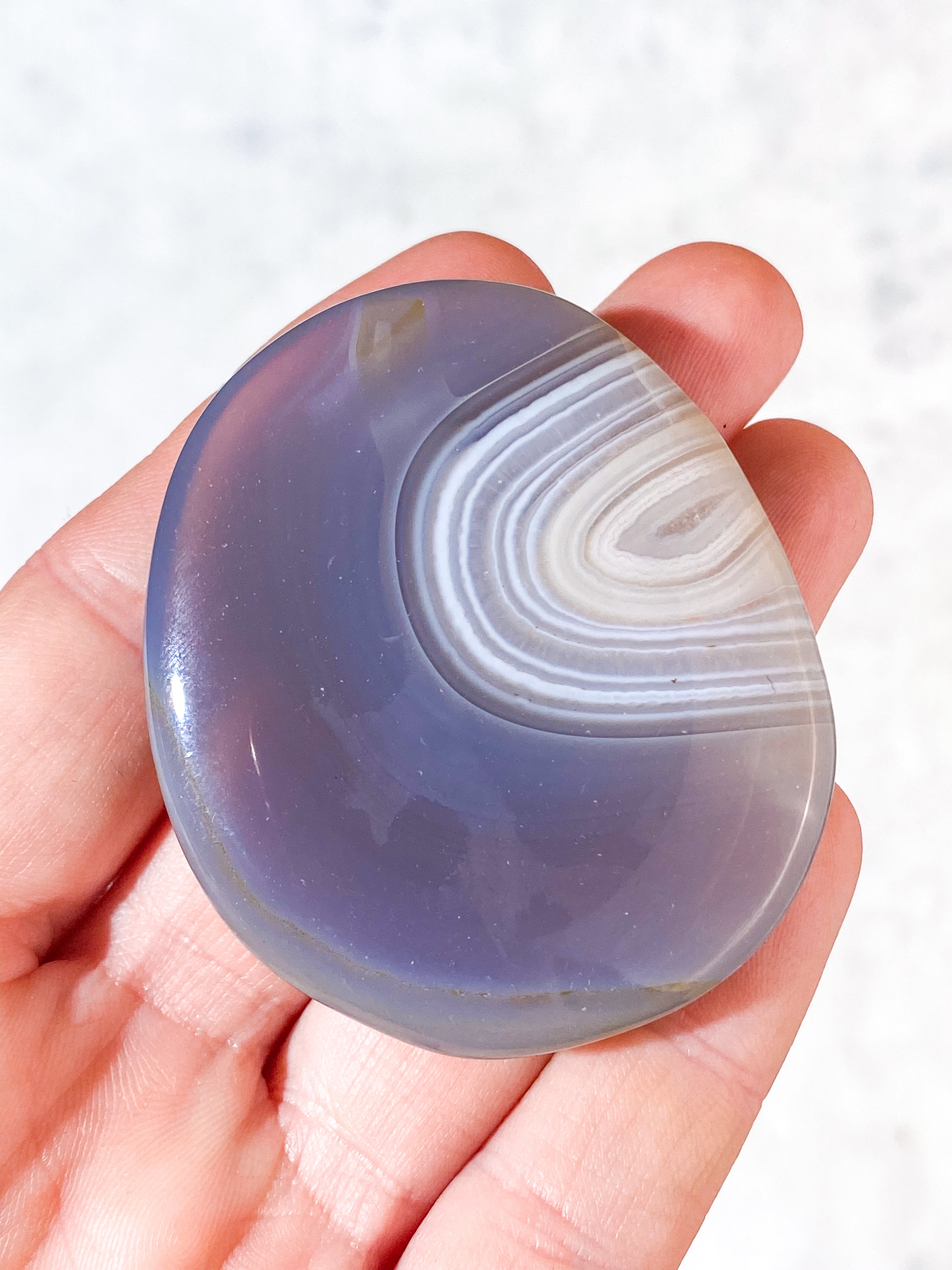 Naturlig Agat Palmstone (Nr. 22)