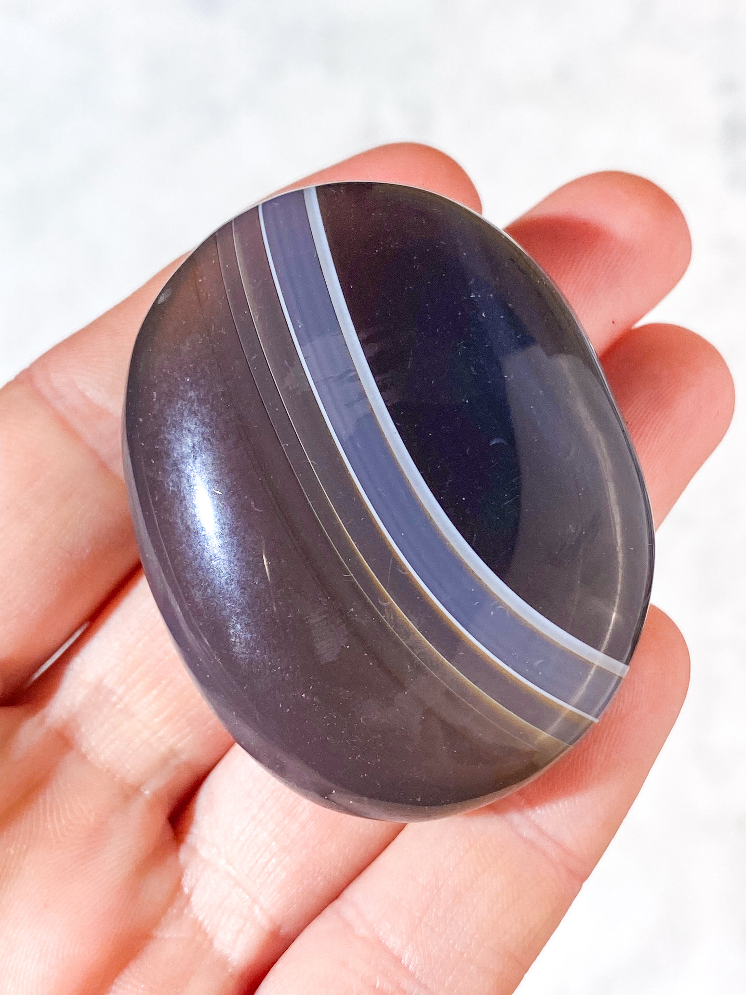 Naturlig Agat Palmstone (Nr. 24)