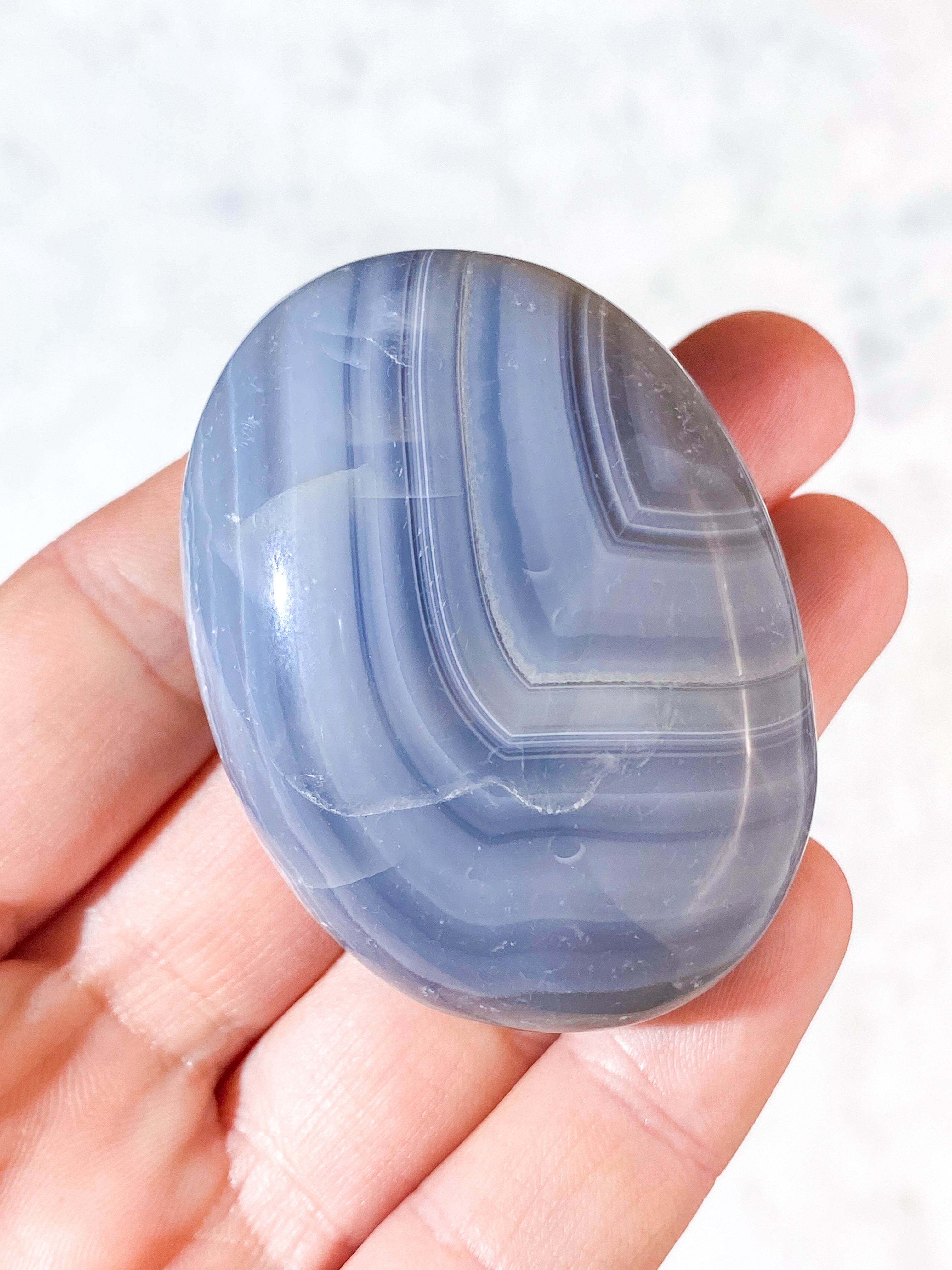 Naturlig Agat Palmstone (Nr. 26)