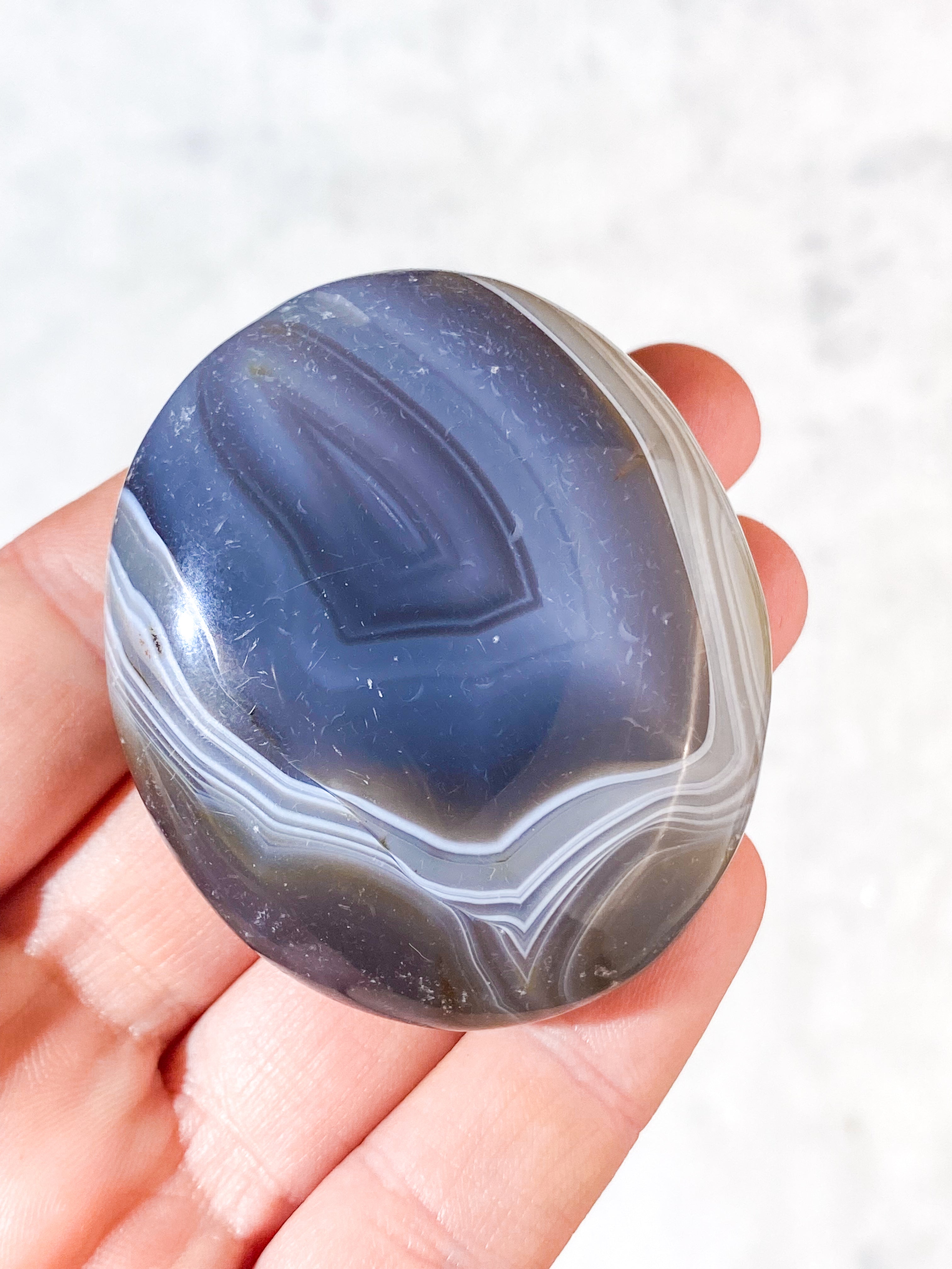 Naturlig Agat Palmstone (Nr. 29)