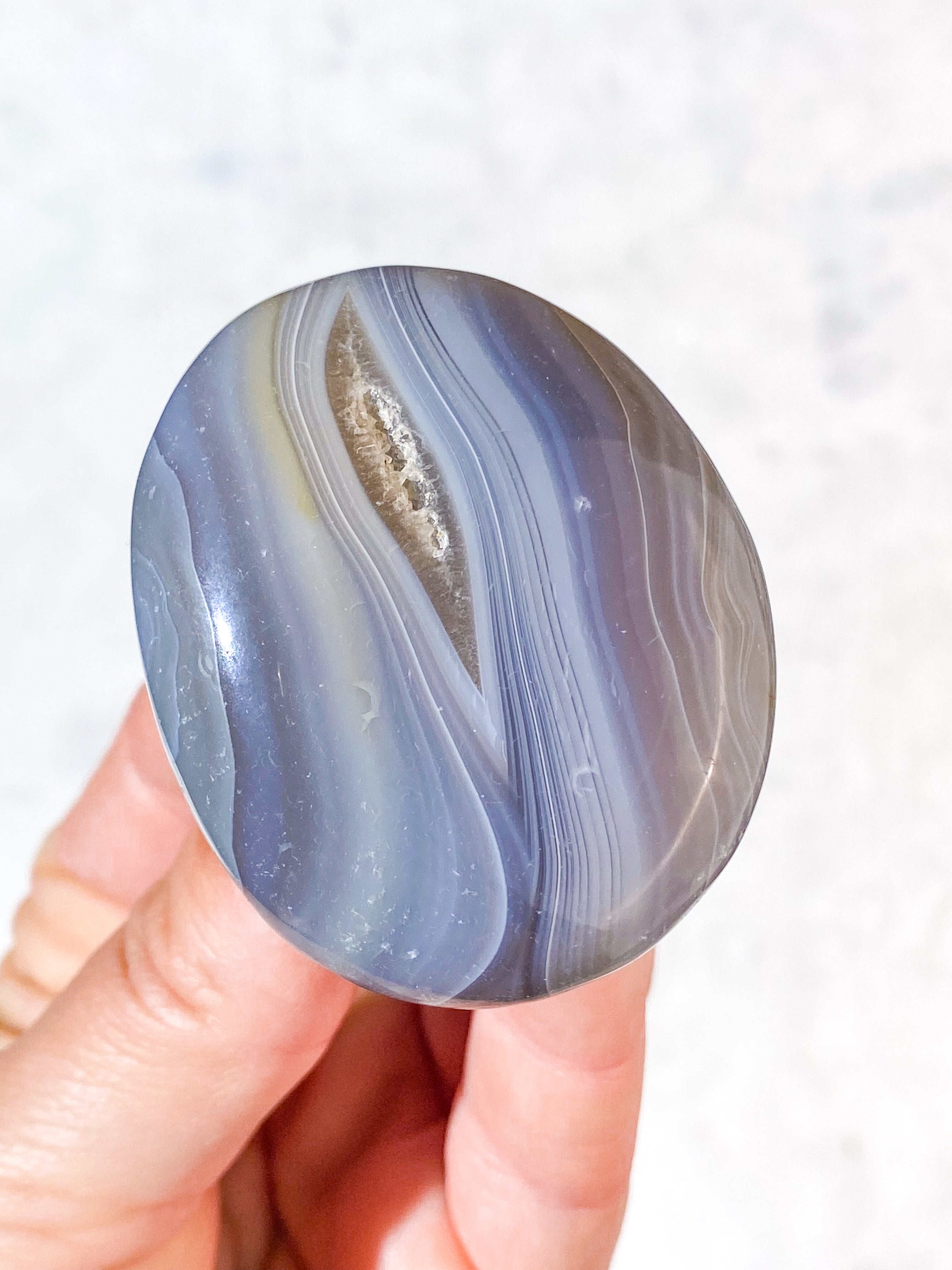 Naturlig Agat Palmstone (Nr. 30)