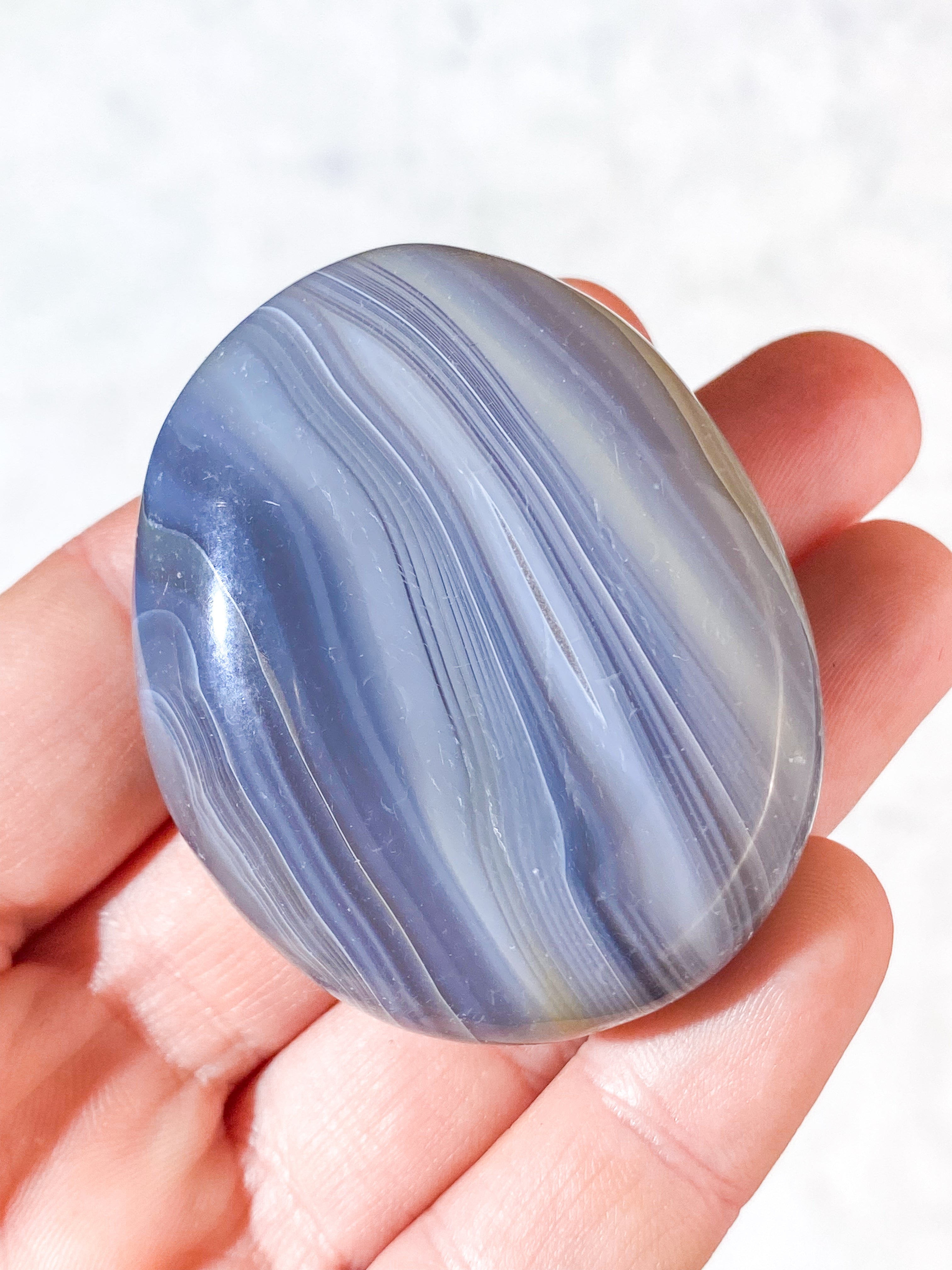 Naturlig Agat Palmstone (Nr. 30)