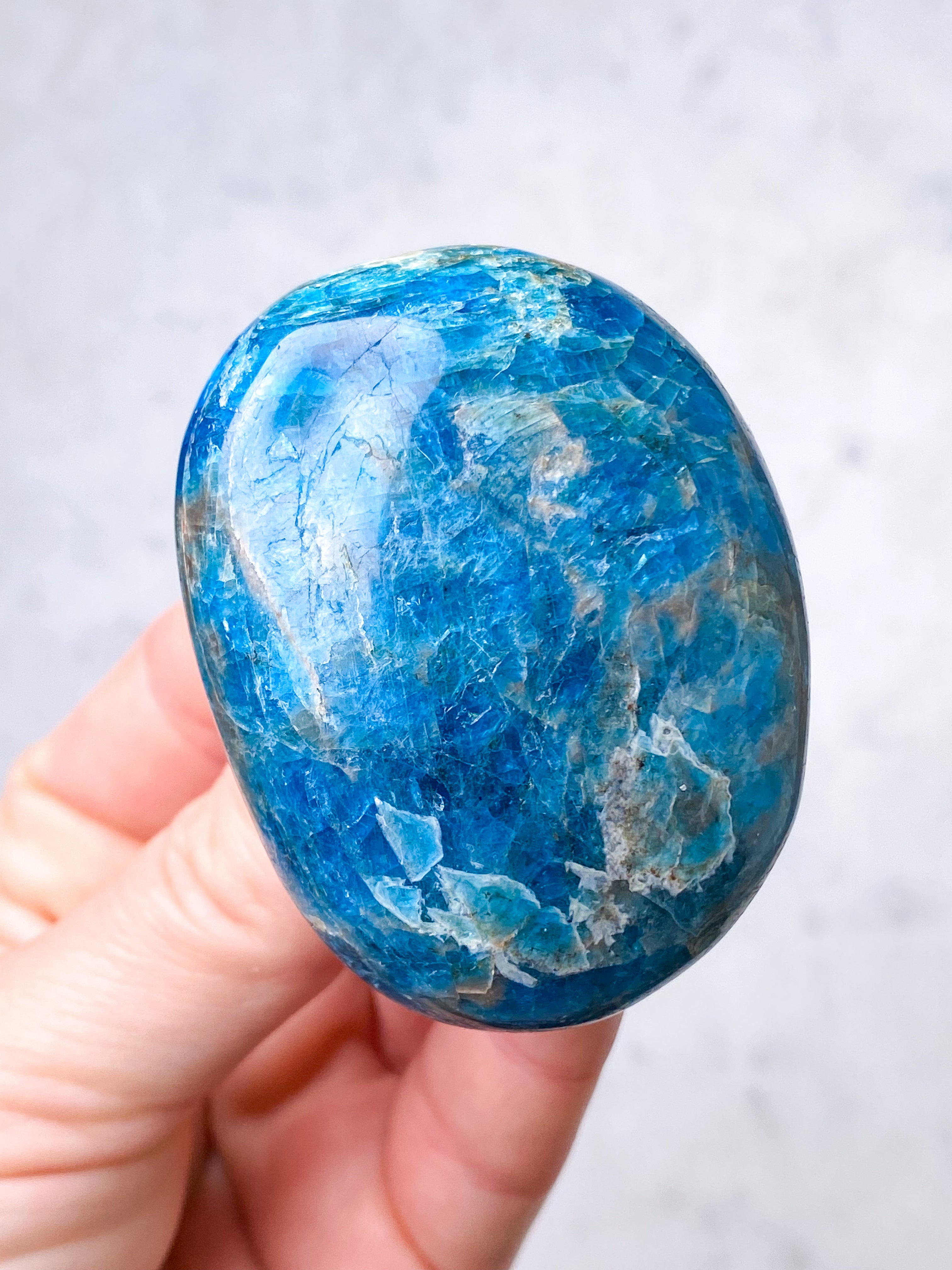 Blå Apatit Palmstone (Nr. 5)