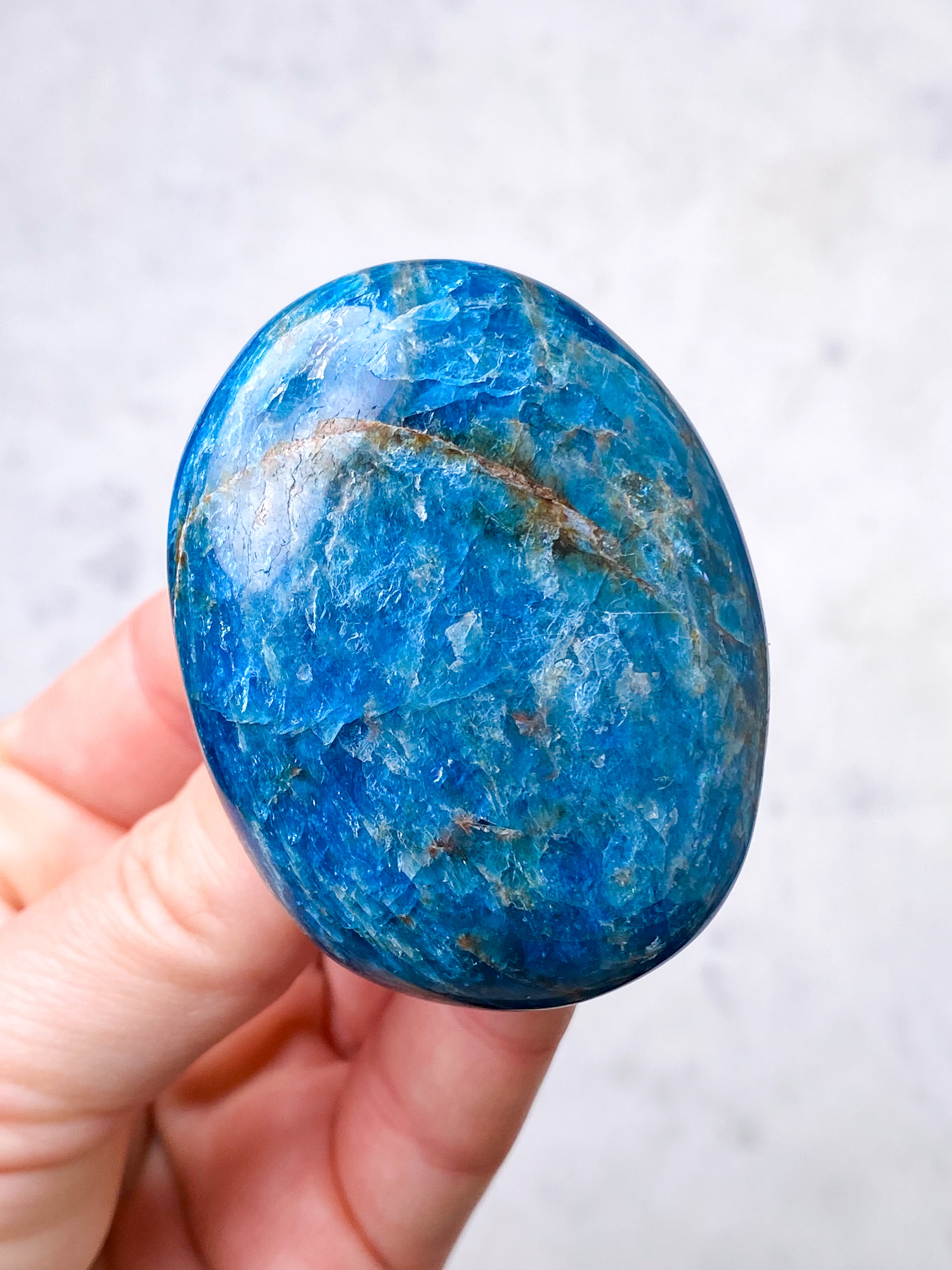 Blå Apatit Palmstone (Nr. 10)