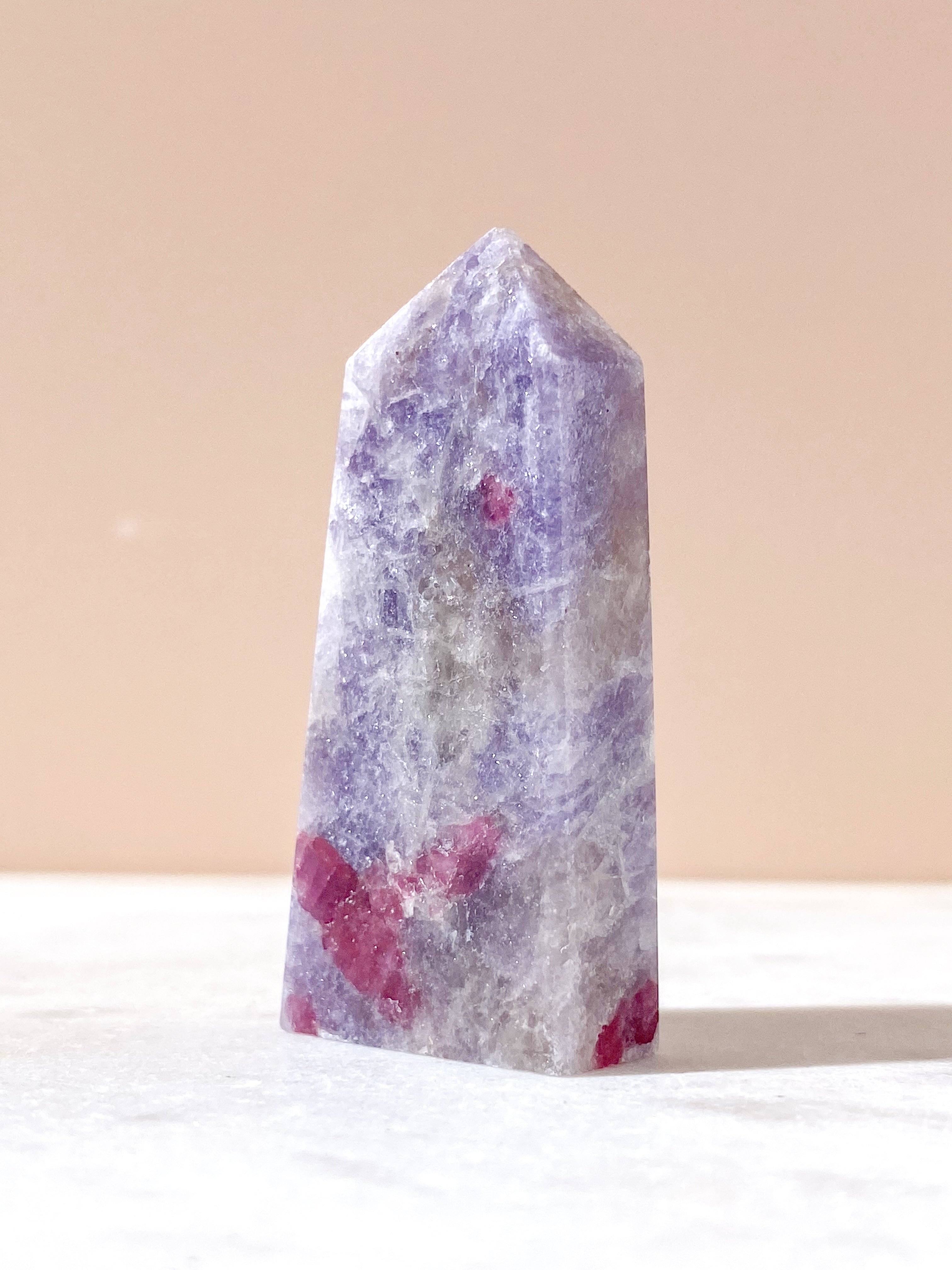 Pink Turmalin & Lepidolit Tårn (Nr. 5) Unicorn Stone
