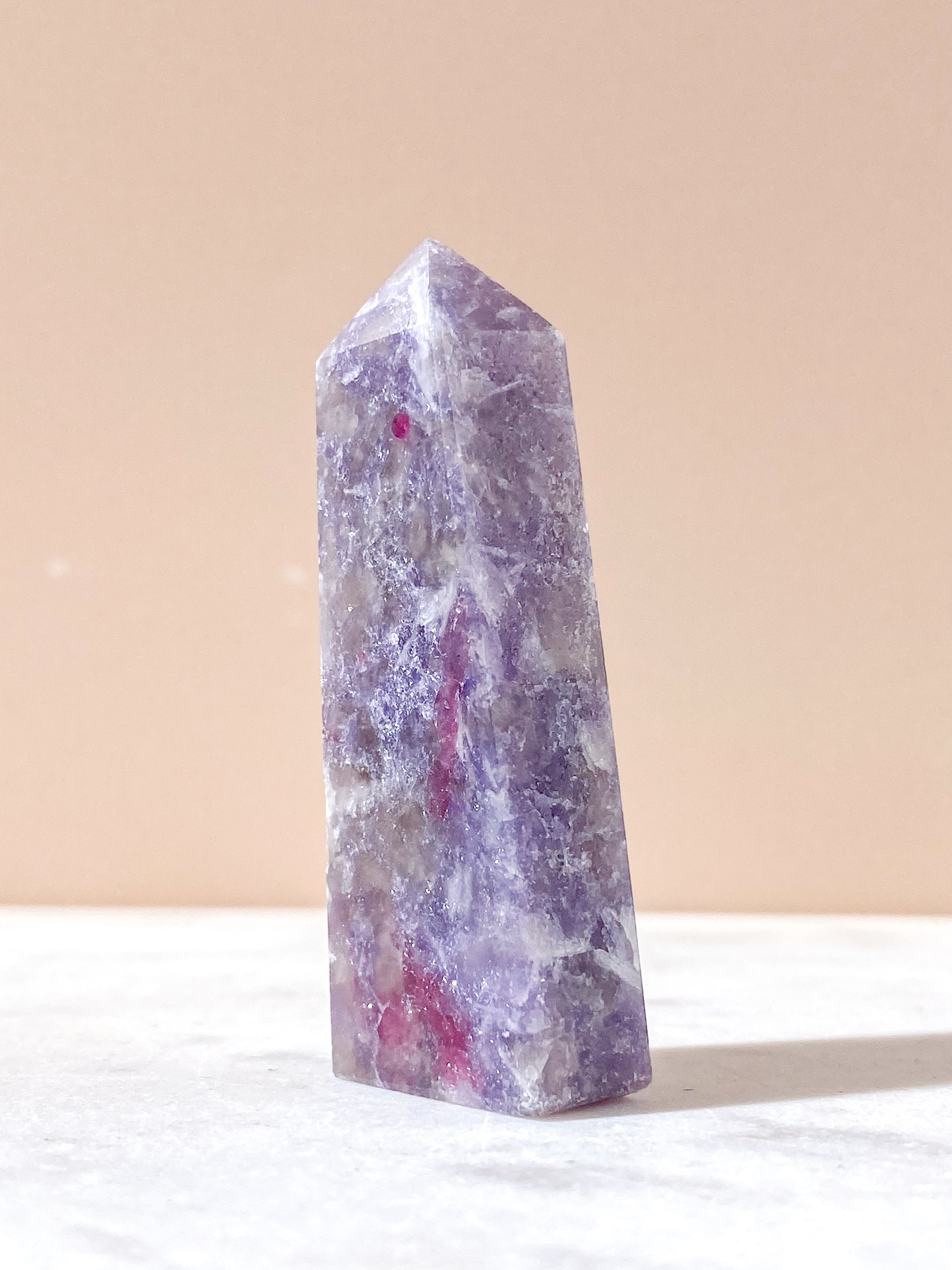 Pink Turmalin & Lepidolit Tårn (Nr. 7) Unicorn Stone
