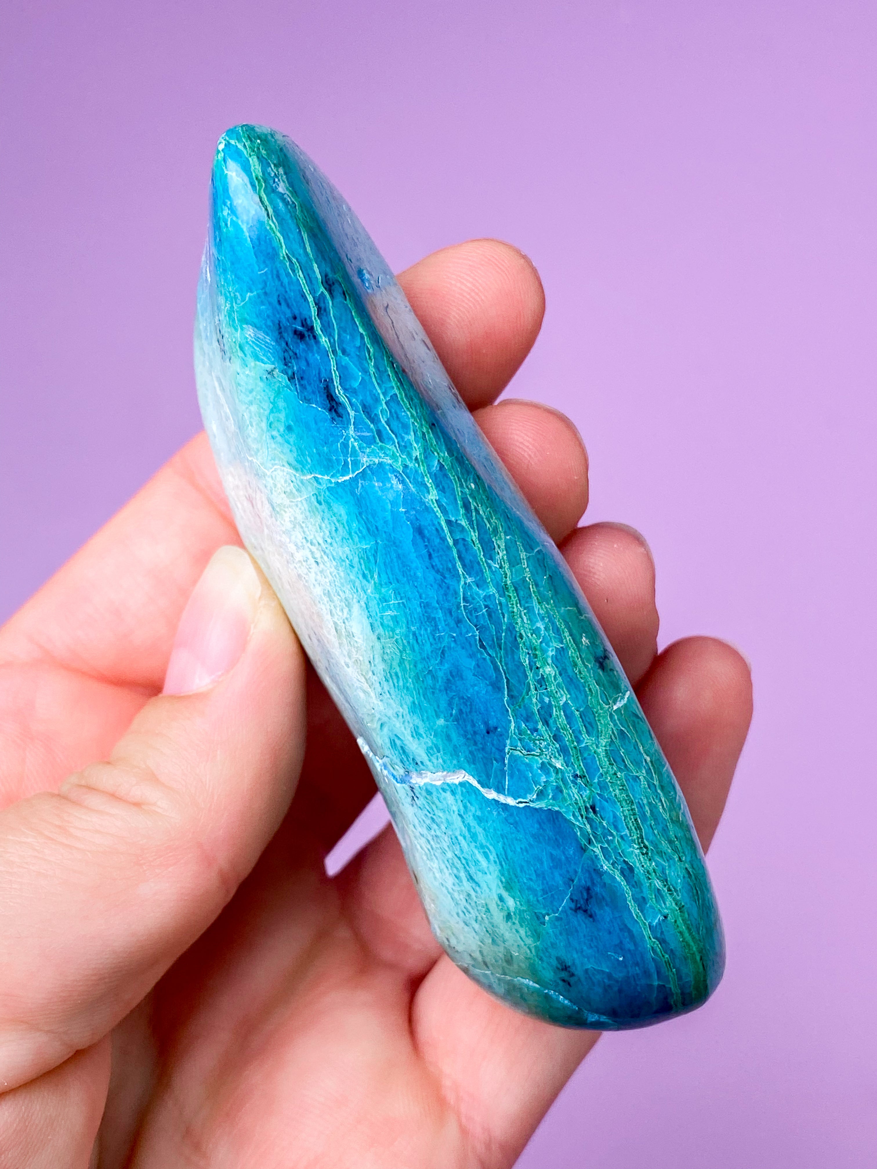 Akva Chrysocolla polerad