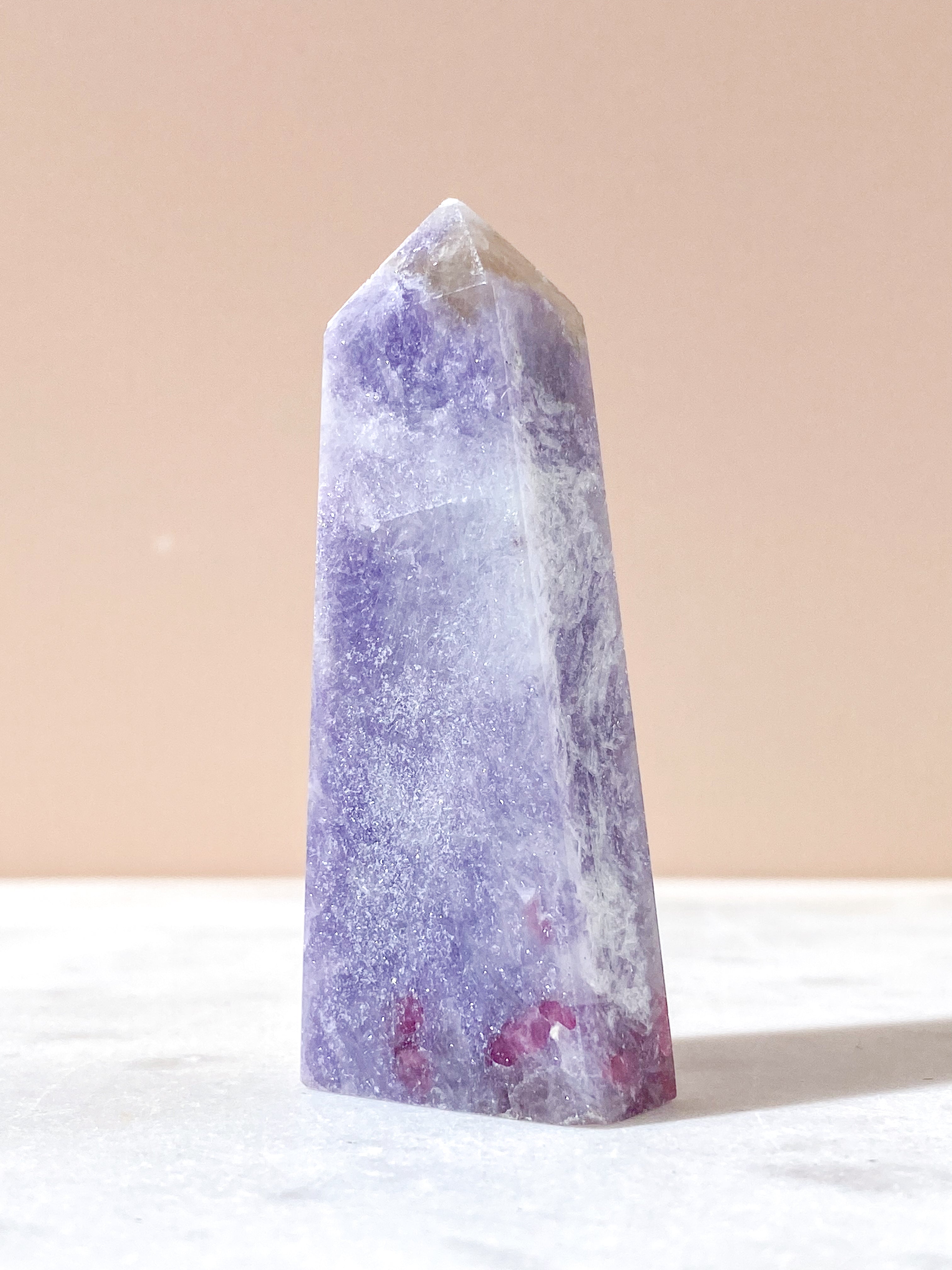 Pink Turmalin & Lepidolit Tårn (Nr. 13) Unicorn Stone