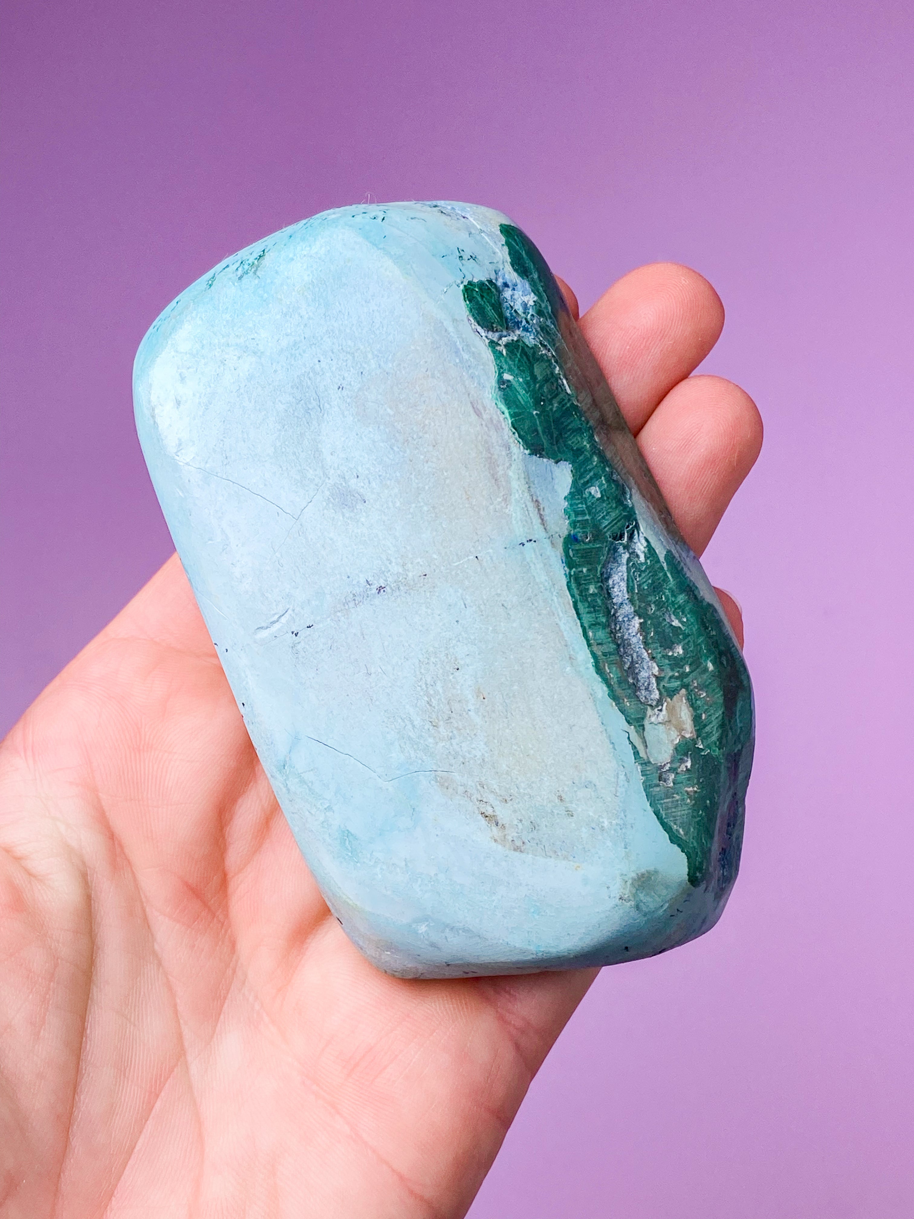 Akva Chrysocolla polerad