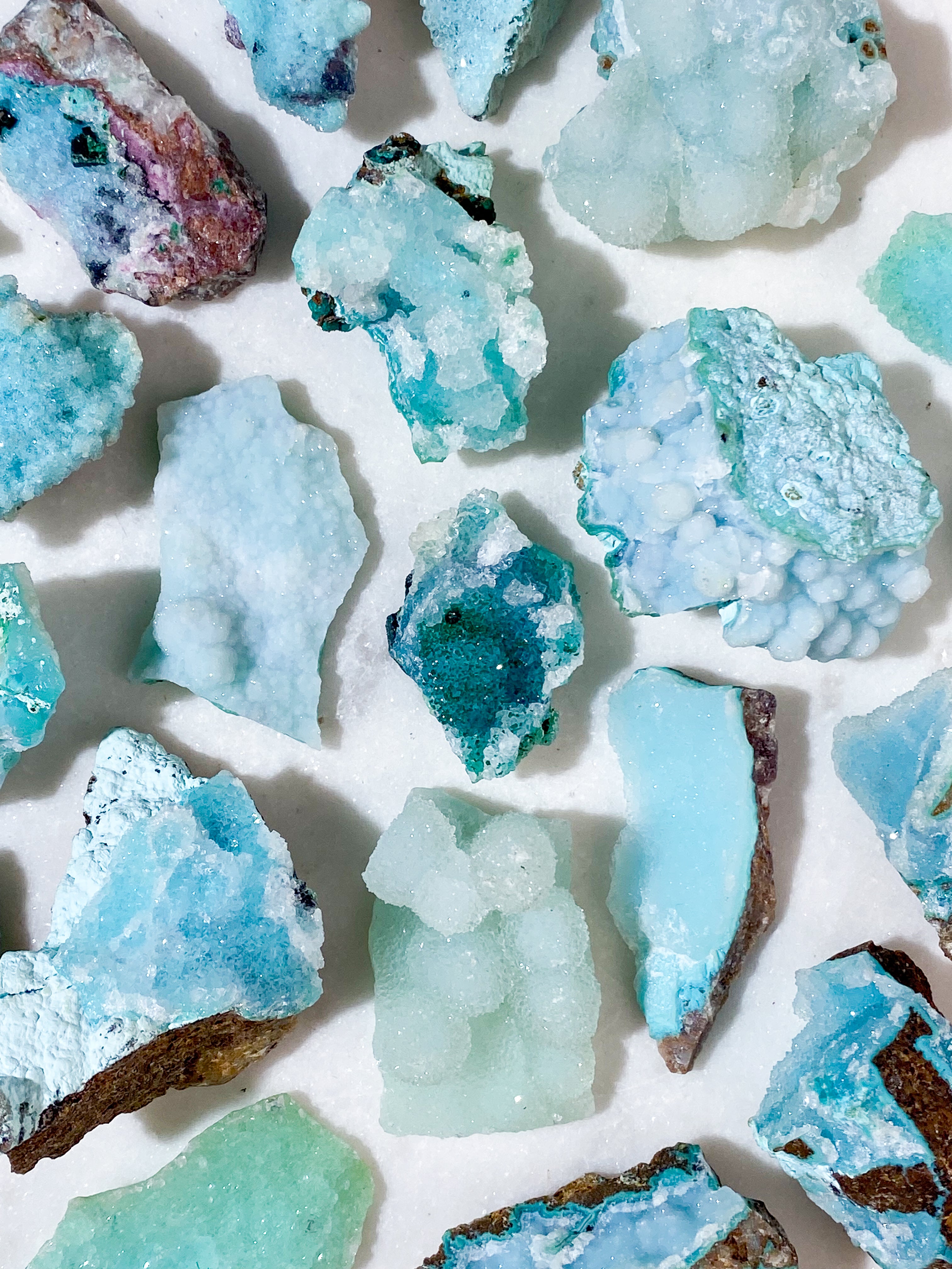 Druzy Pseudo Chrysocolla Klynge Lys