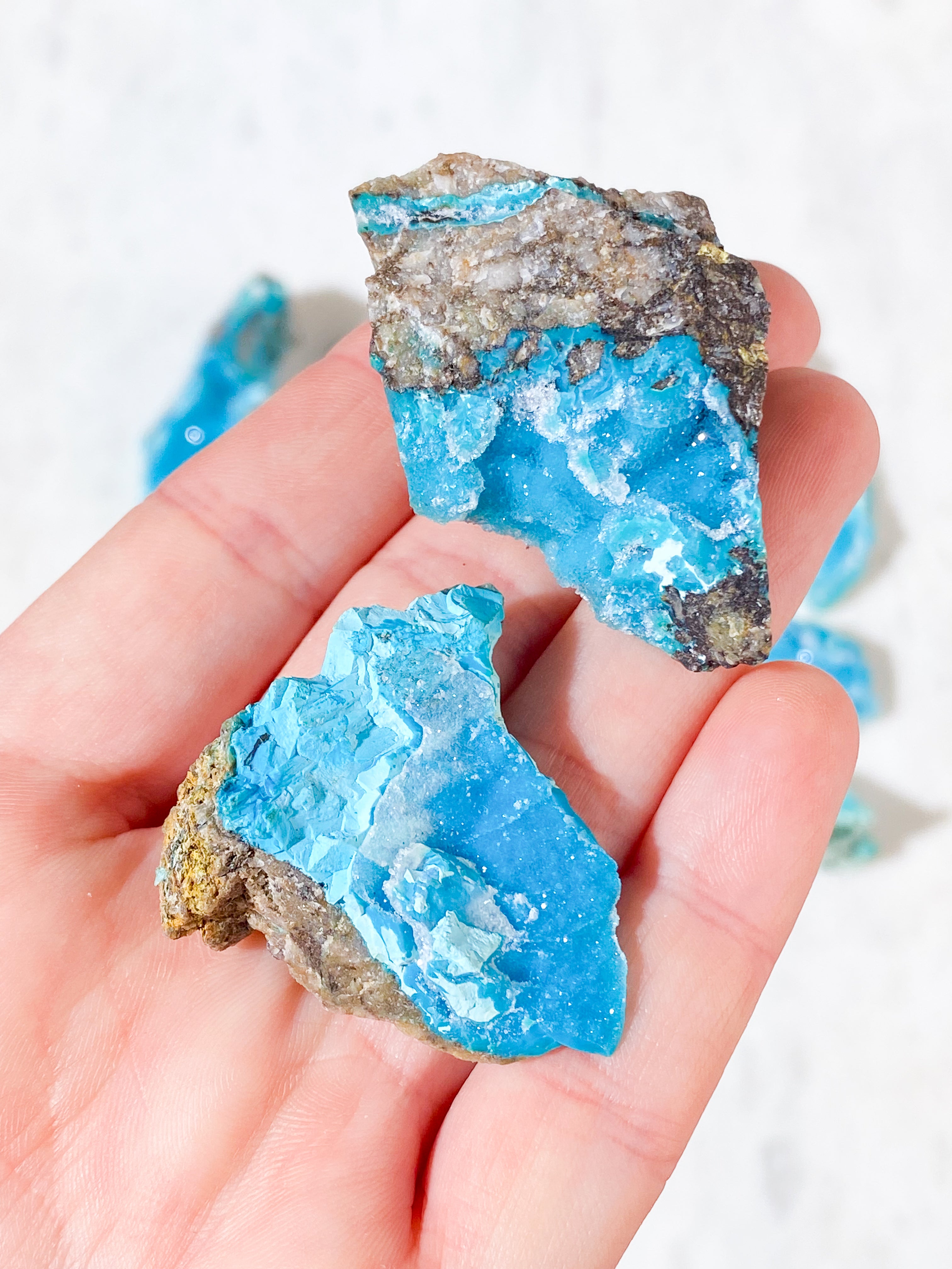 Druzy Pseudo Chrysocolla Klynge Mørk