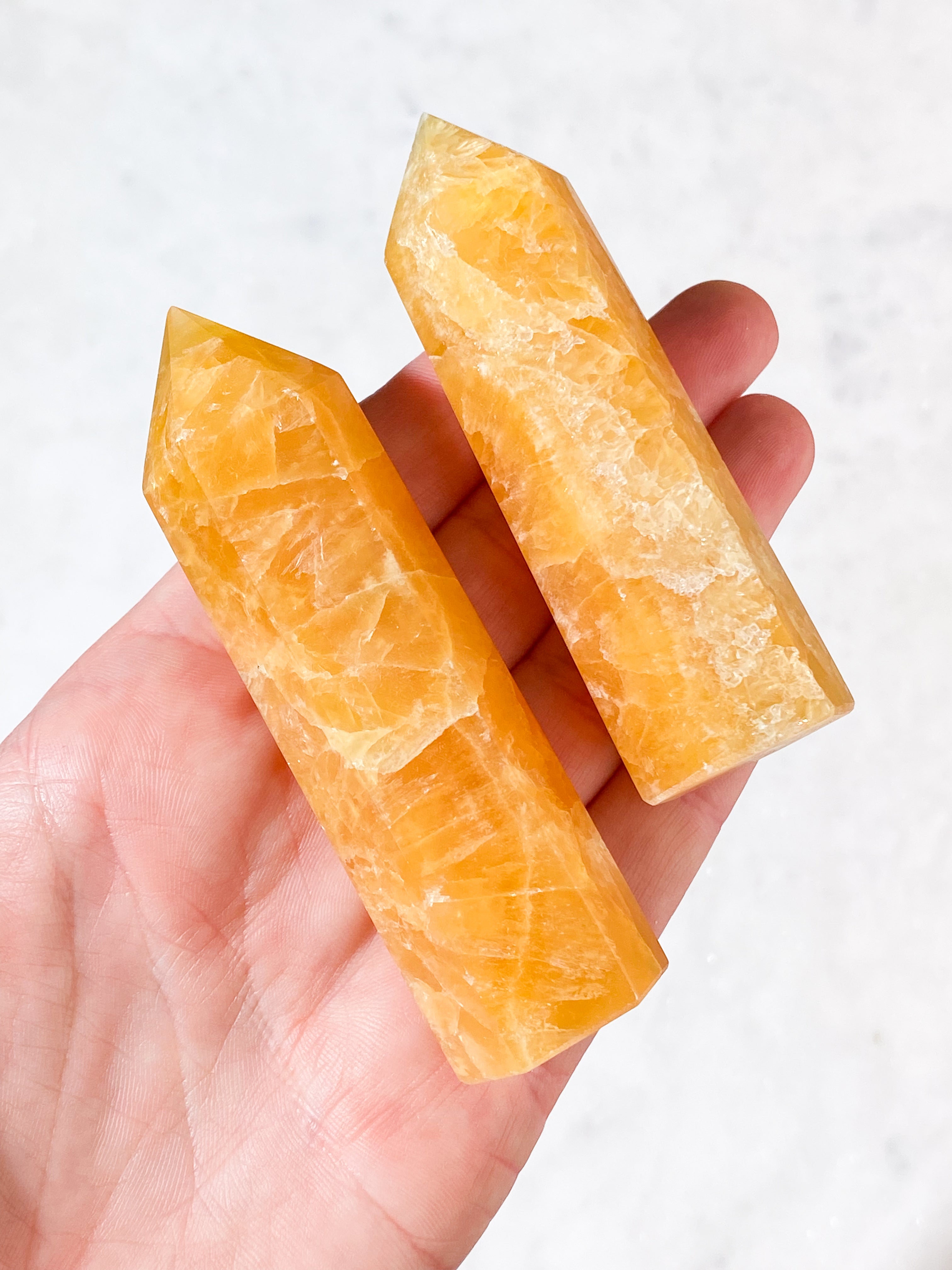 Lys Orange Calcit Tårn