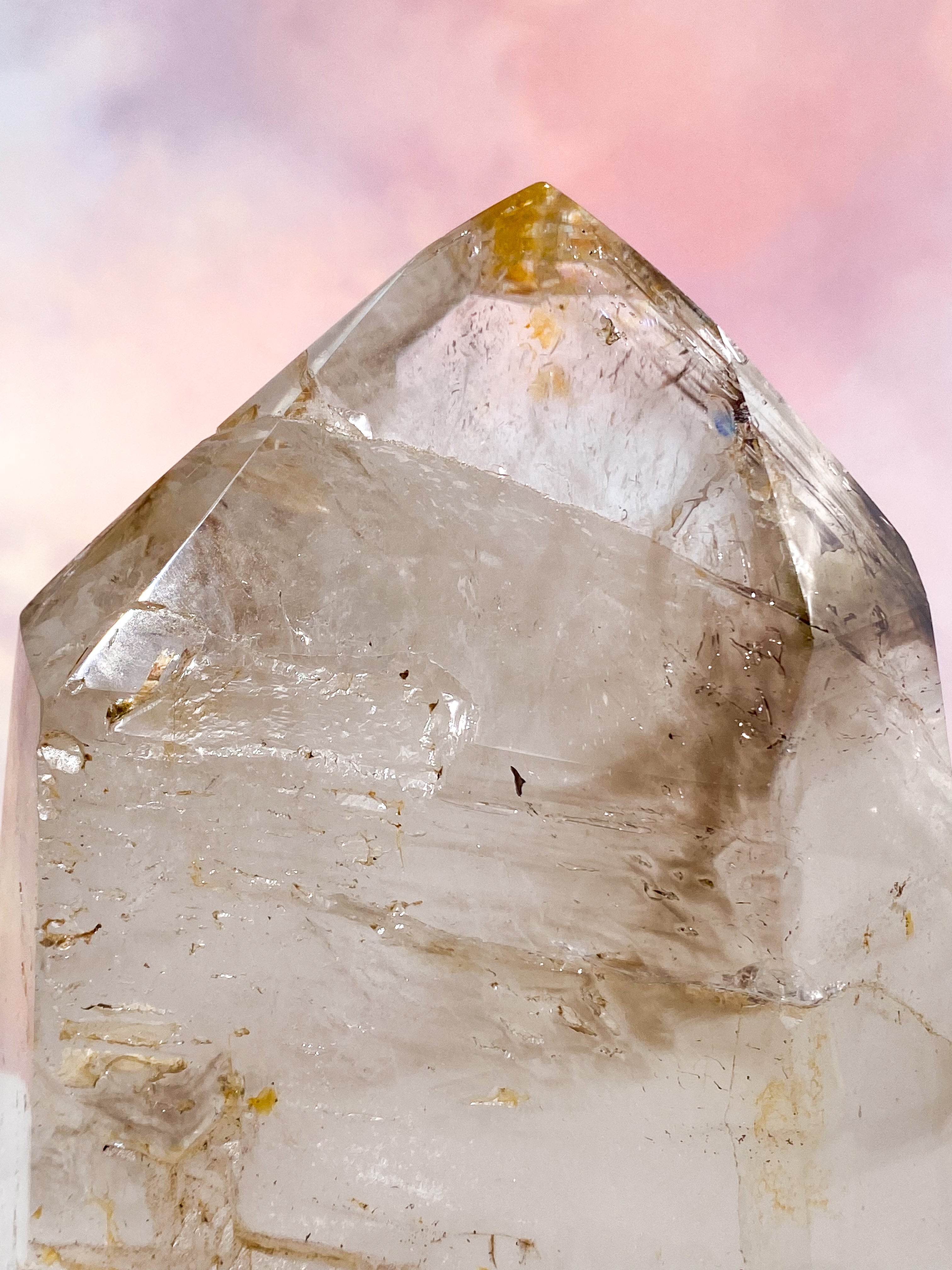 Kæmpe Enhydro Smokey Bjergkrystal Tårn (Nr. 5) Eksklusiv Kvalitet