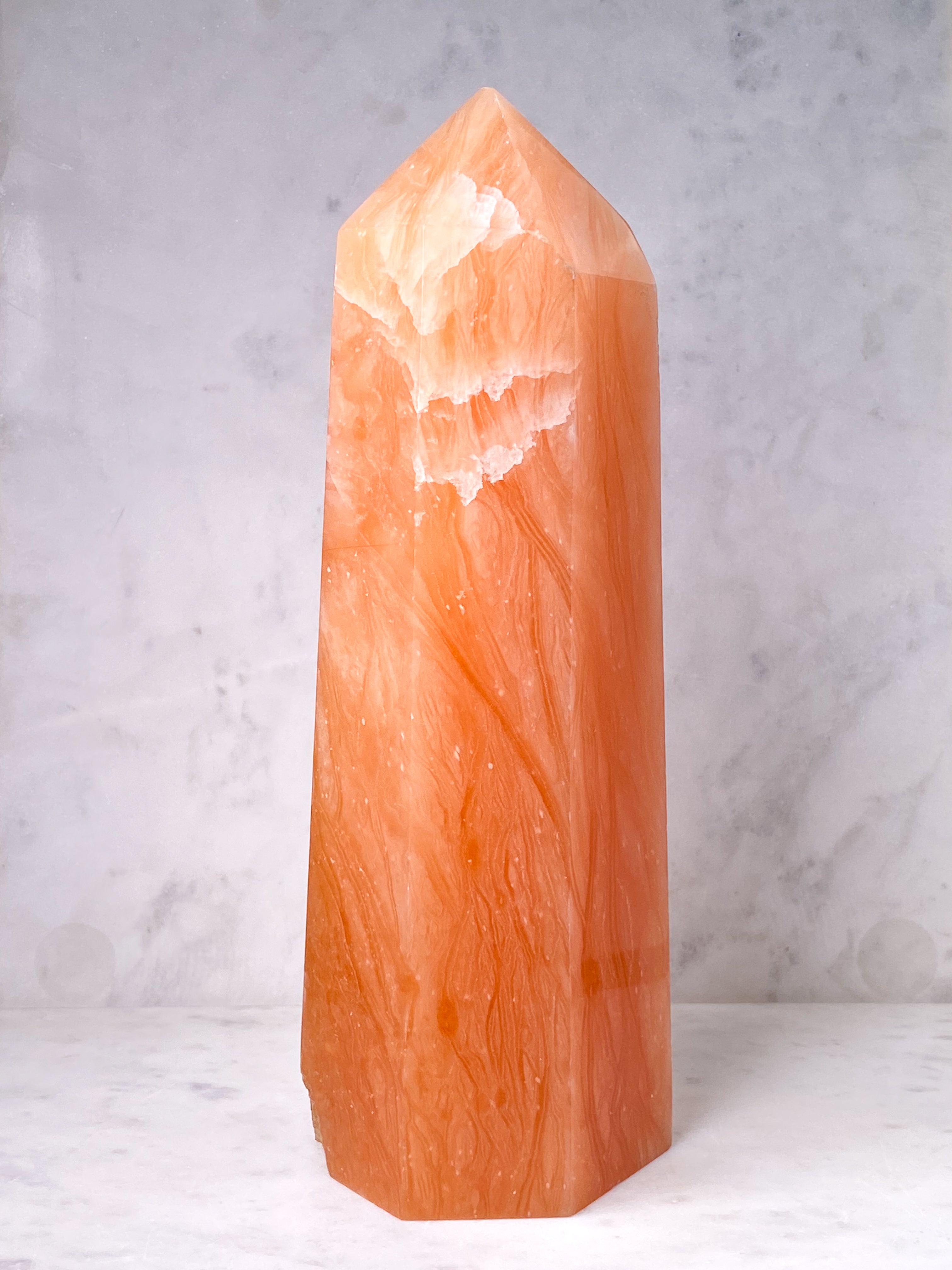 Kæmpe Orange Twist Calcit Tårn (Nr. 1)
