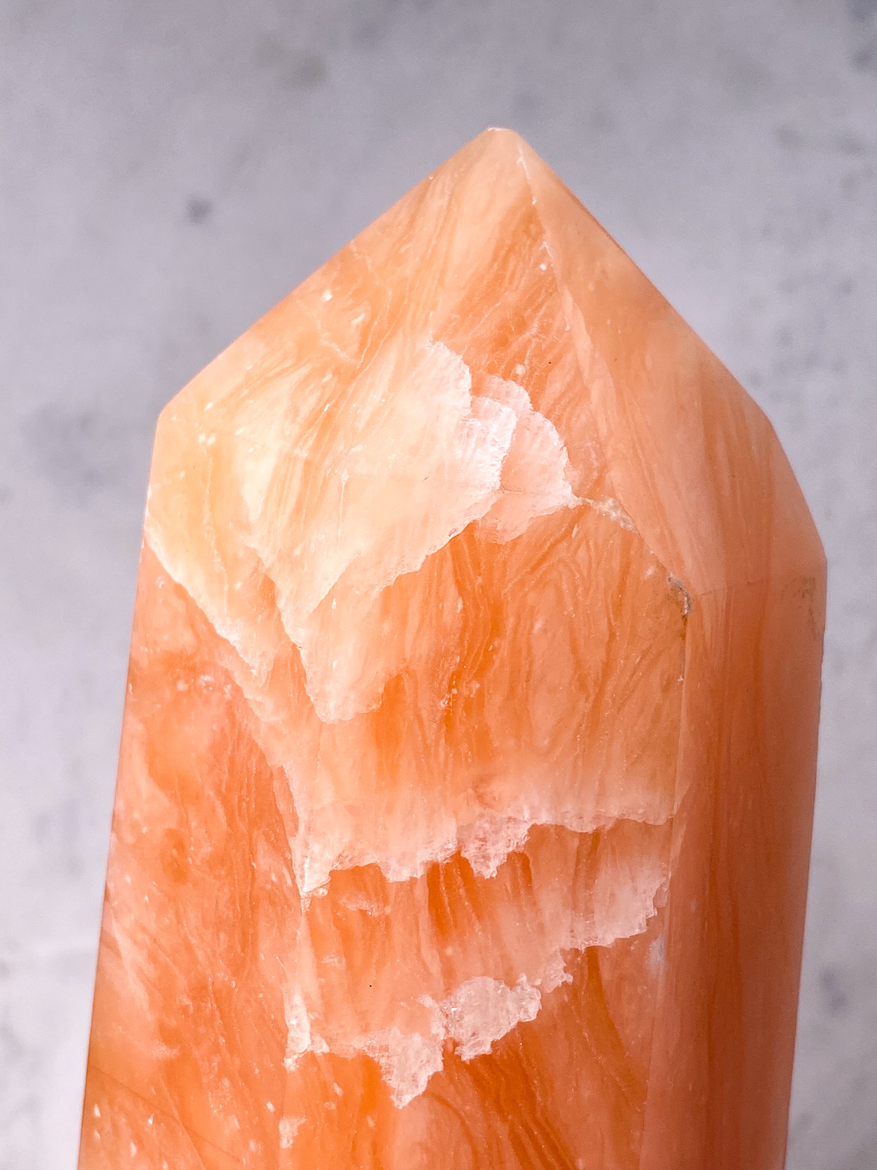 Kæmpe Orange Twist Calcit Tårn (Nr. 1)