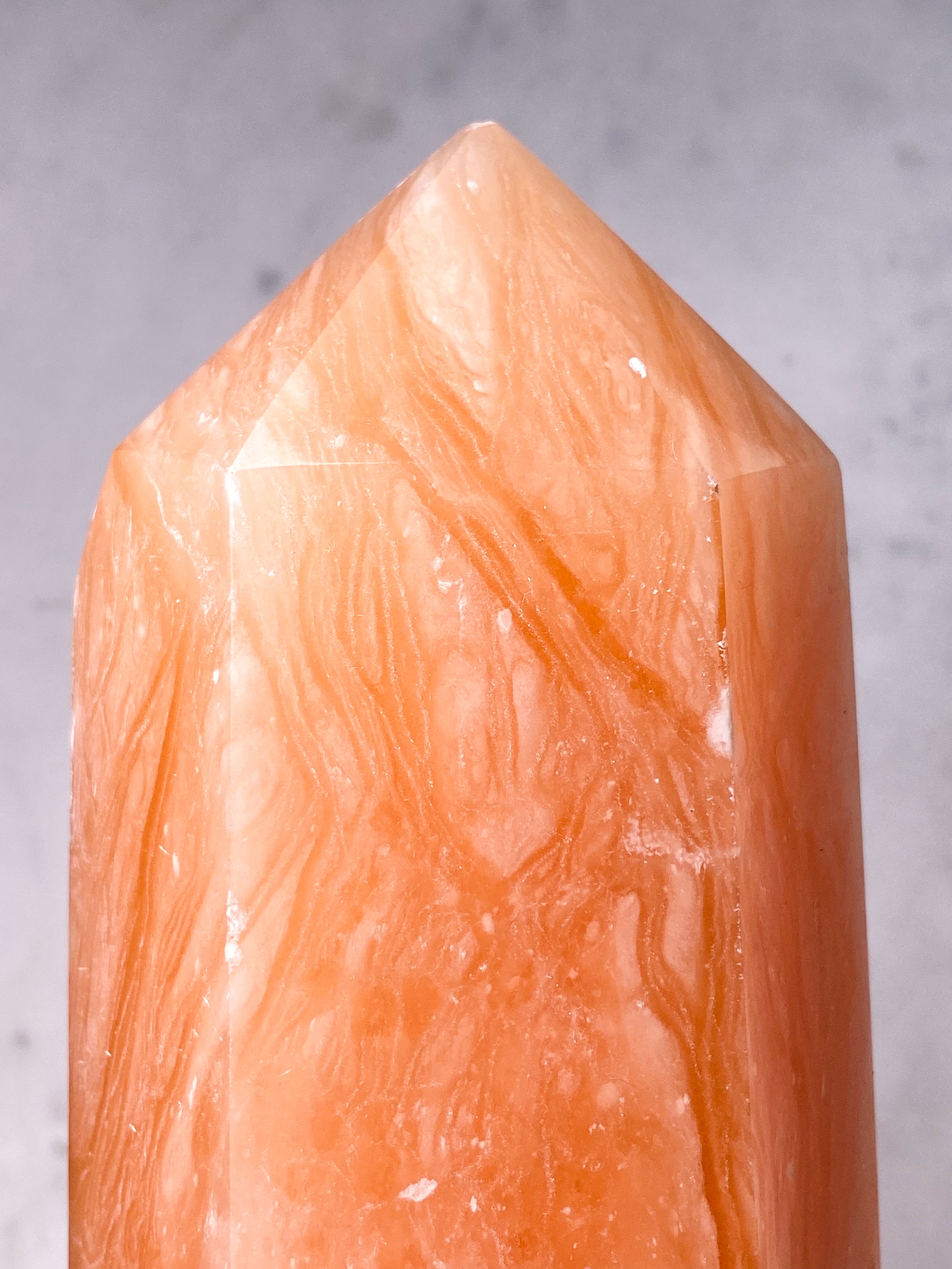 Kæmpe Orange Twist Calcit Tårn (Nr. 1)