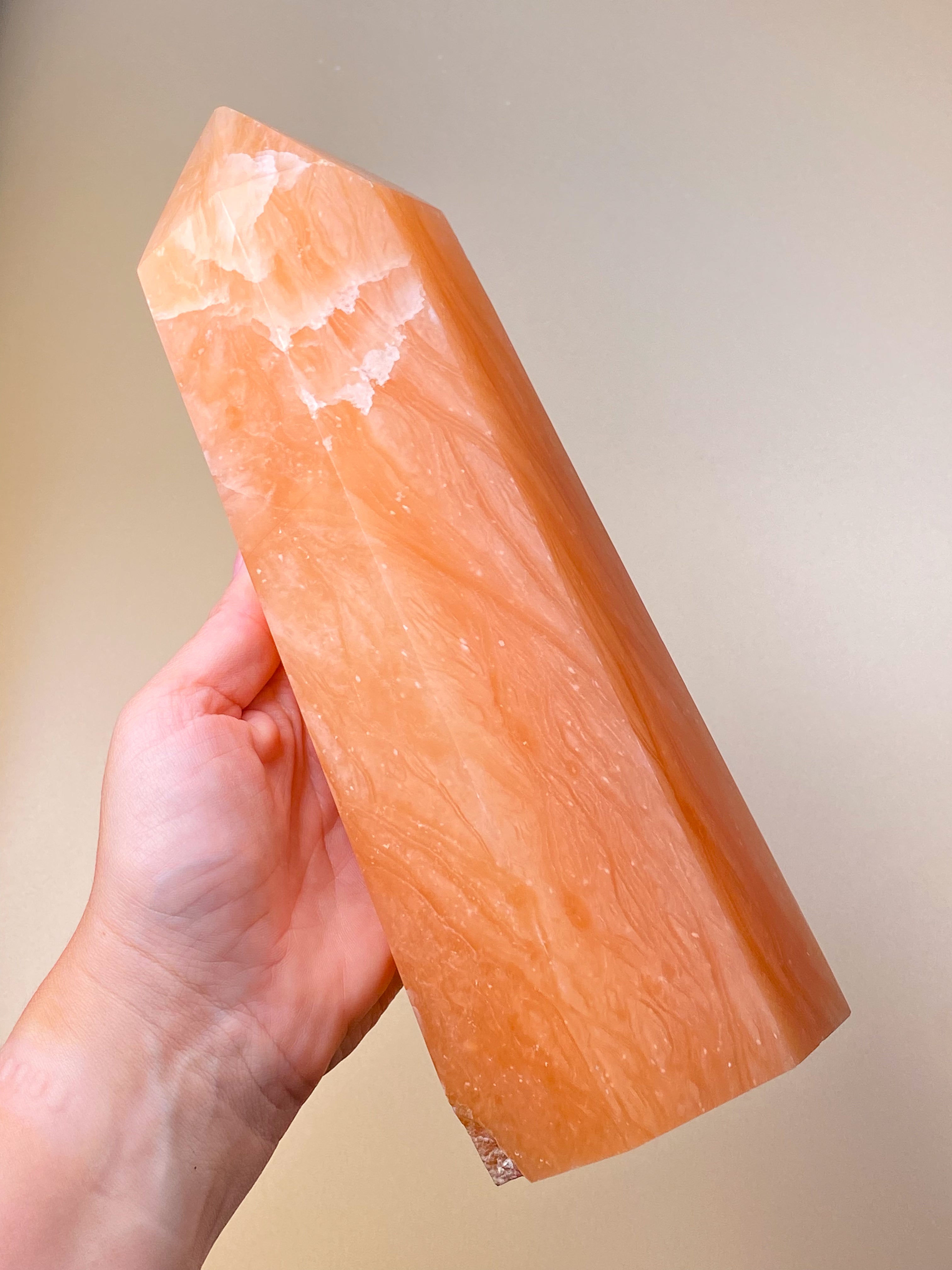 Kæmpe Orange Twist Calcit Tårn (Nr. 1)