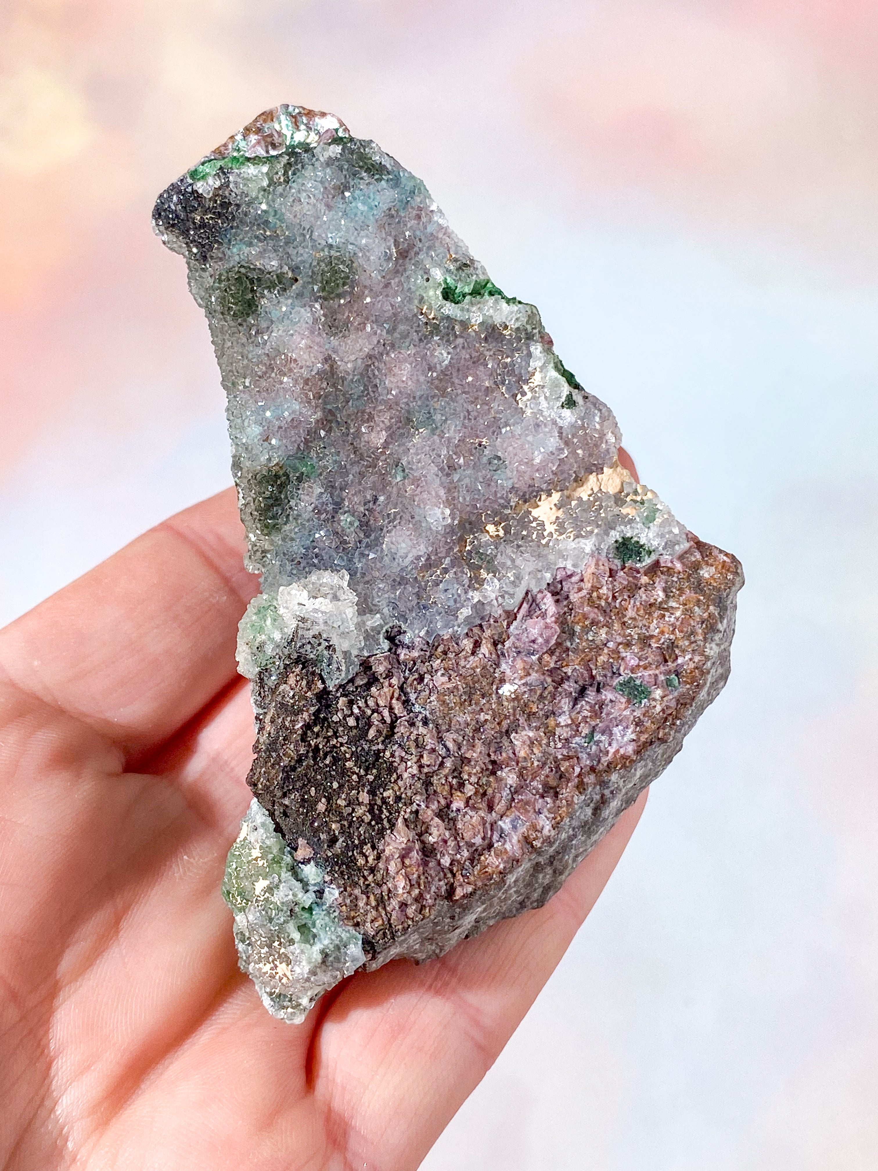 Druzy krysokolla, malakit, koboltkluster (nr 3)